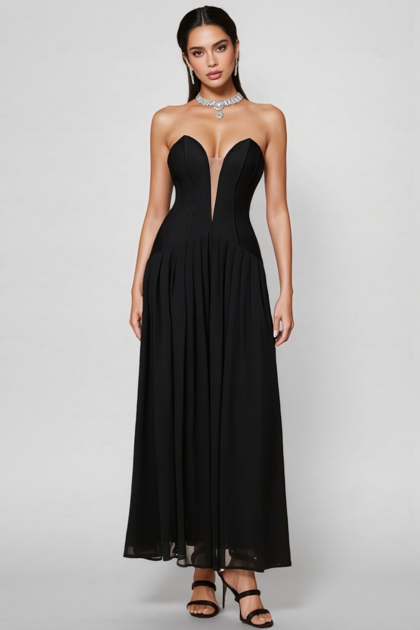 Donna Strapless Bandage Maxi Dress
