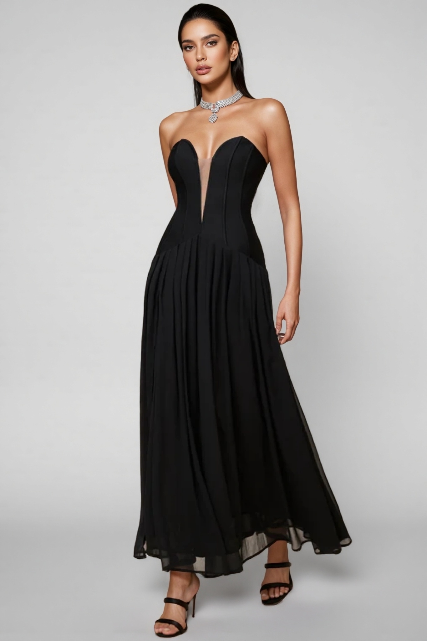 Donna Strapless Bandage Maxi Dress