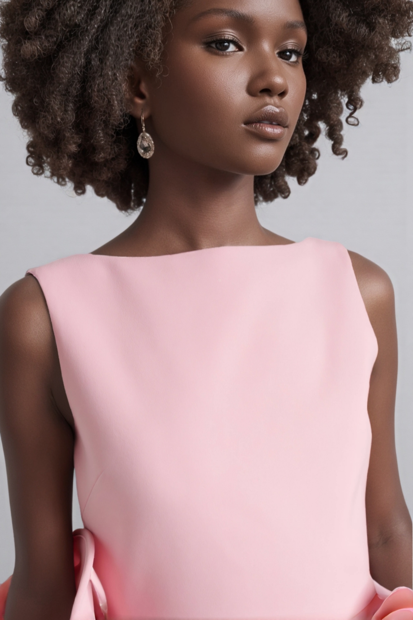 Stepha Pink 3D Floral Mini Dress