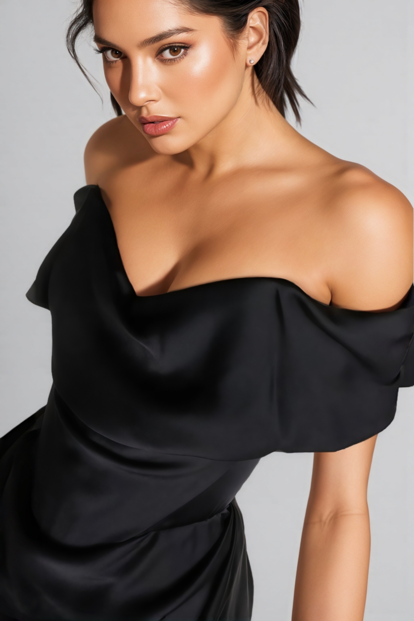 Soph Off-Shoulder Solid Maxi Dress