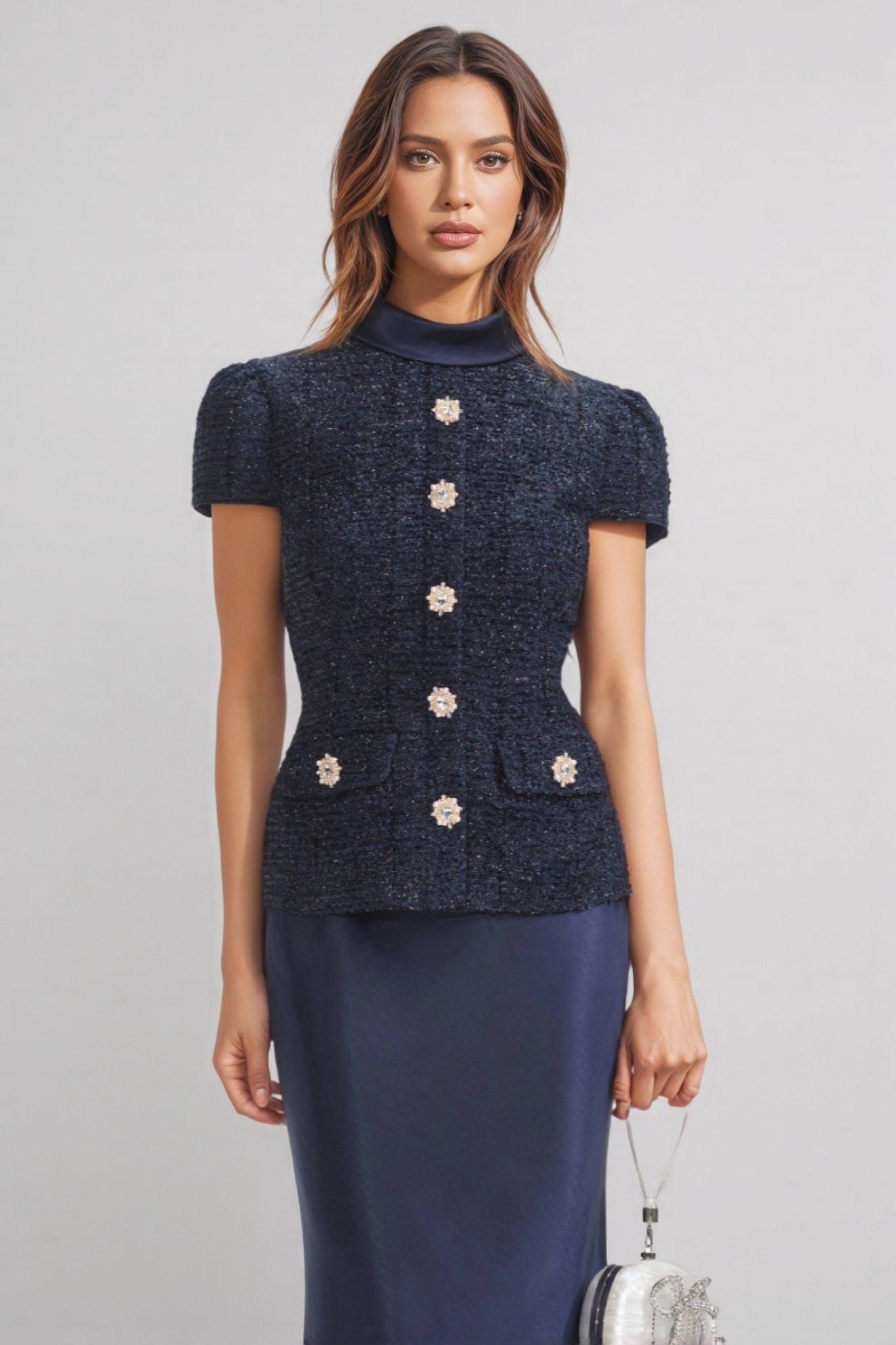 Thay Metallic Boucle Maxi Dress Set