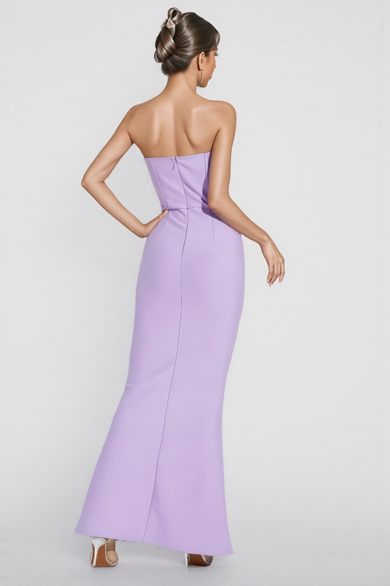 Tulip Purple Beaded Bandage Maxi Dress