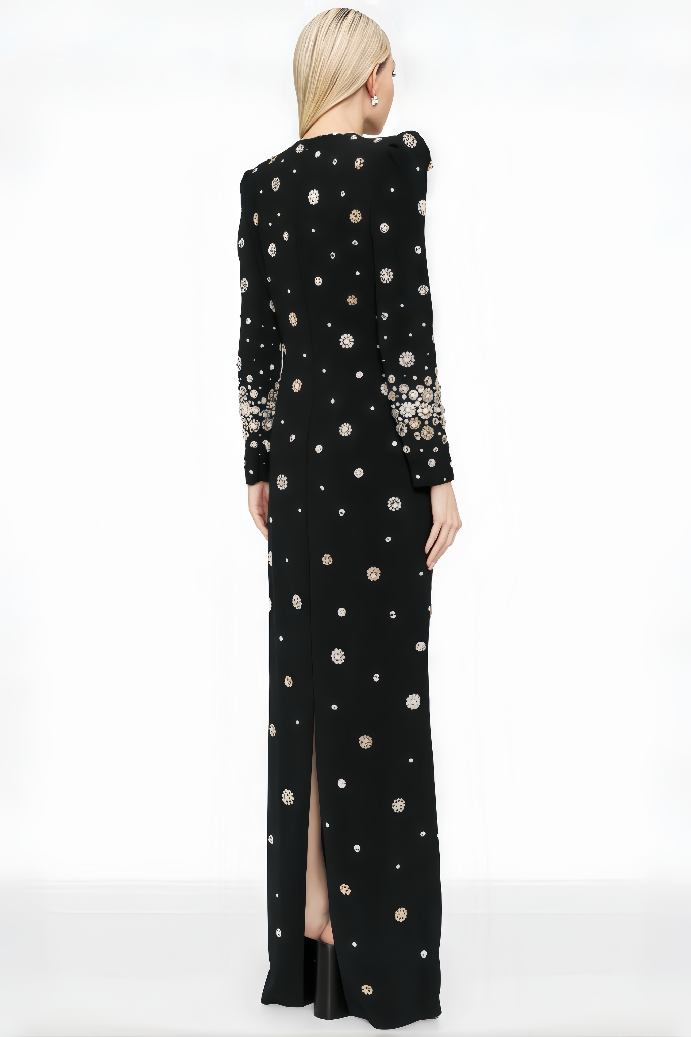 Sorrel Crystal Long-Sleeved Maxi Dress
