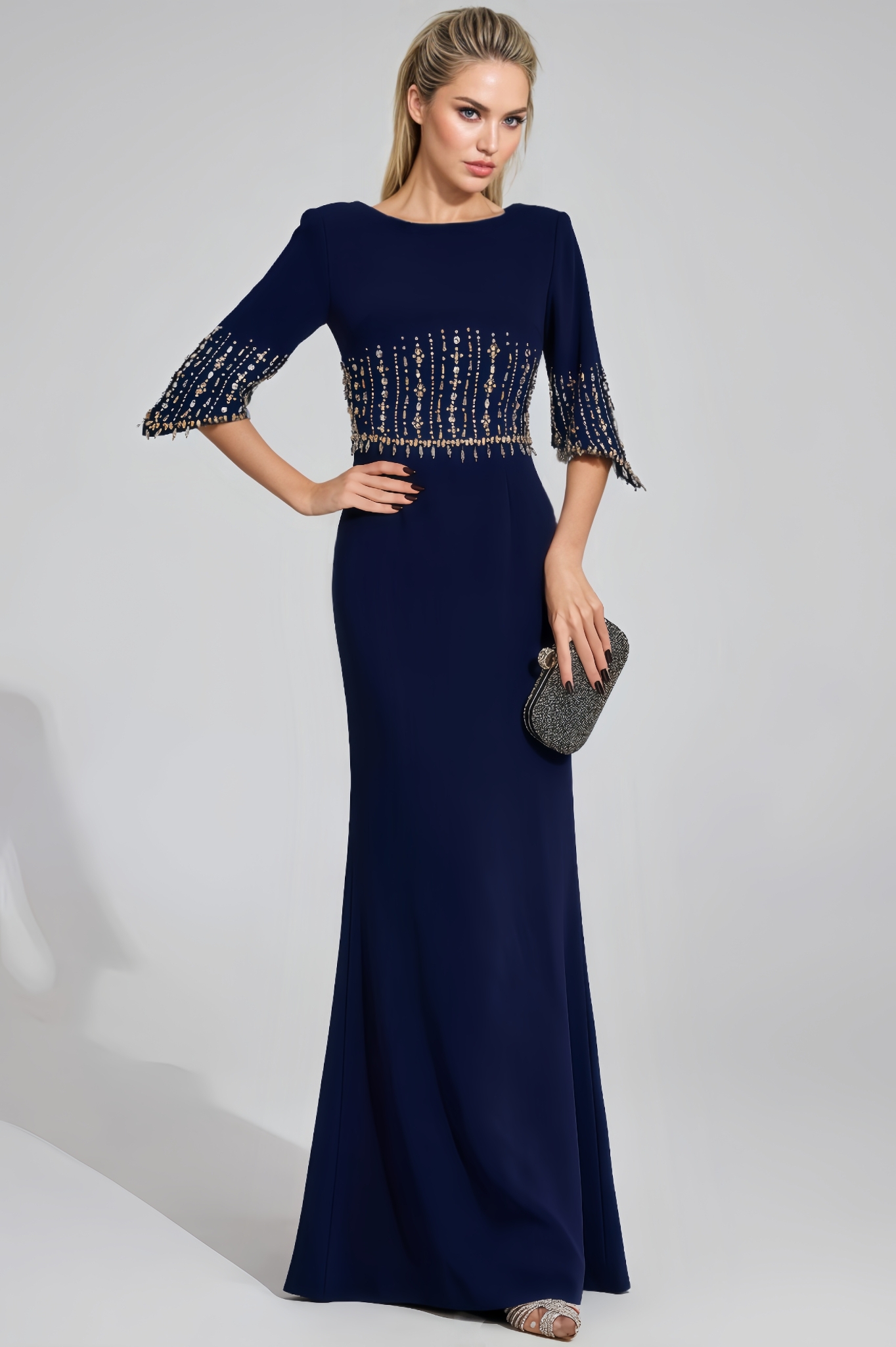 Dark Blue Diamond Maxi Dress