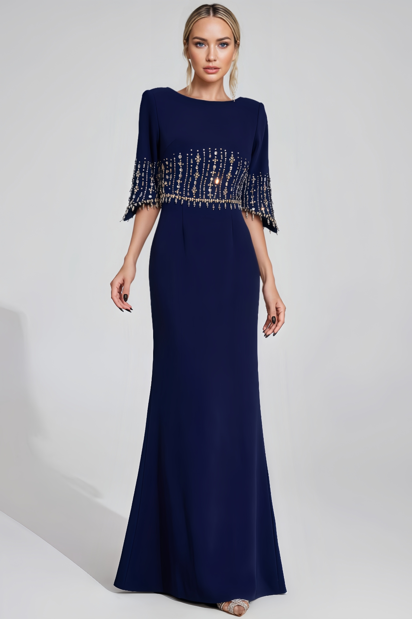 Dark Blue Diamond Maxi Dress