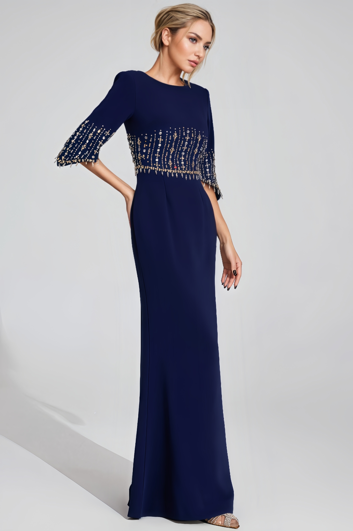 Dark Blue Diamond Maxi Dress