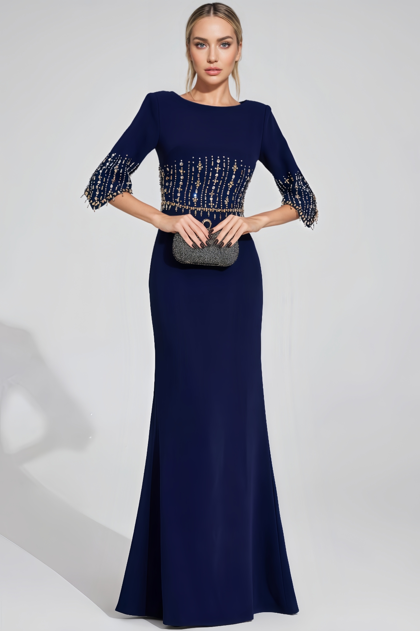 Dark Blue Diamond Maxi Dress