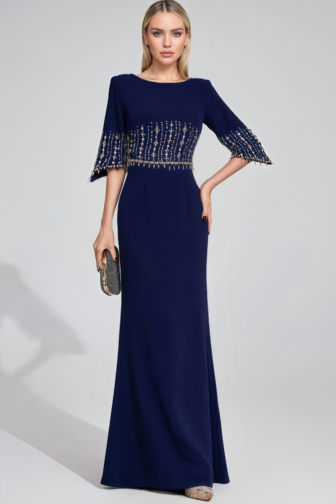 Dark Blue Diamond Maxi Dress