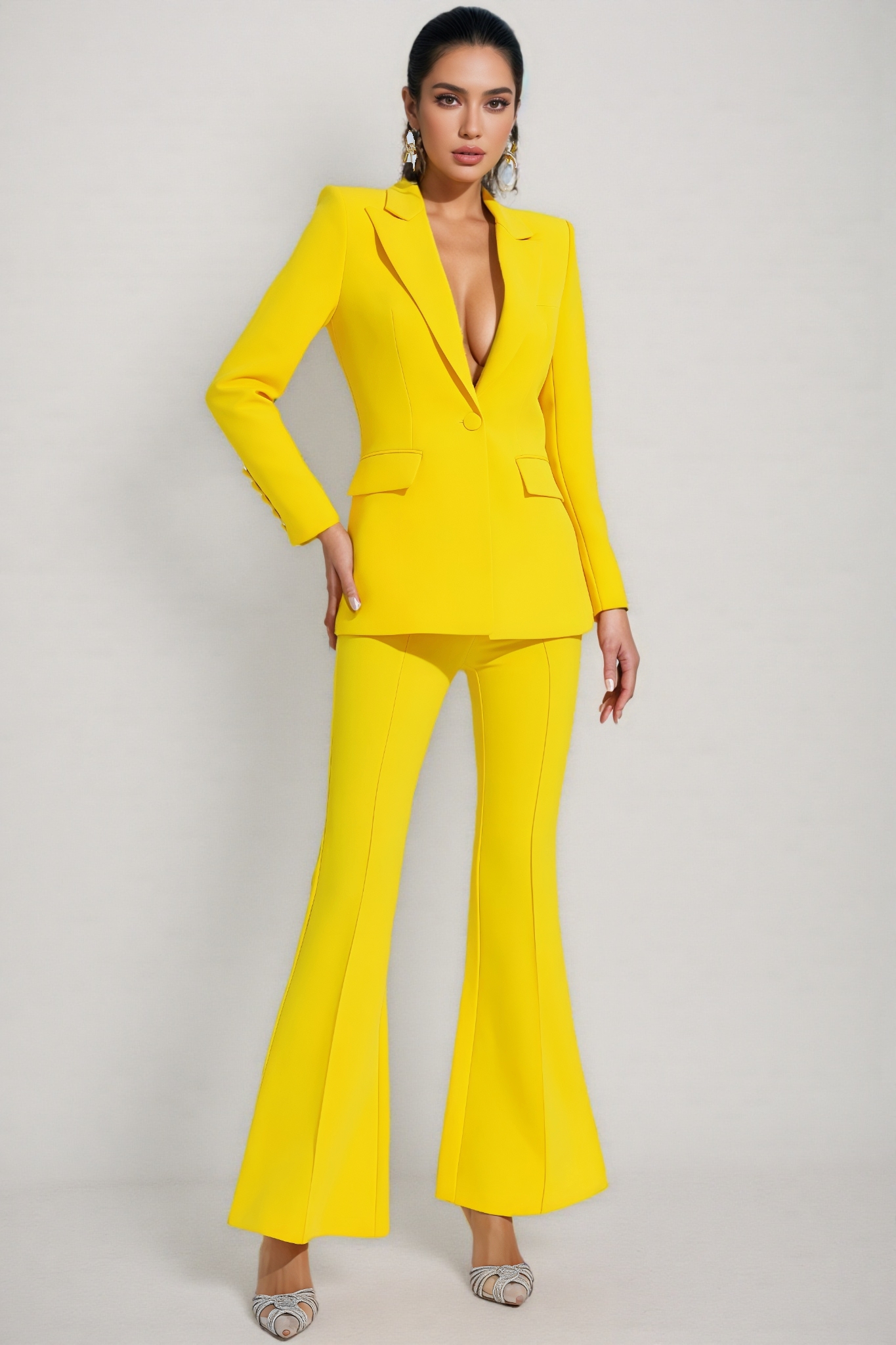 Theobald Yellow Long Sleeve Blazer Set