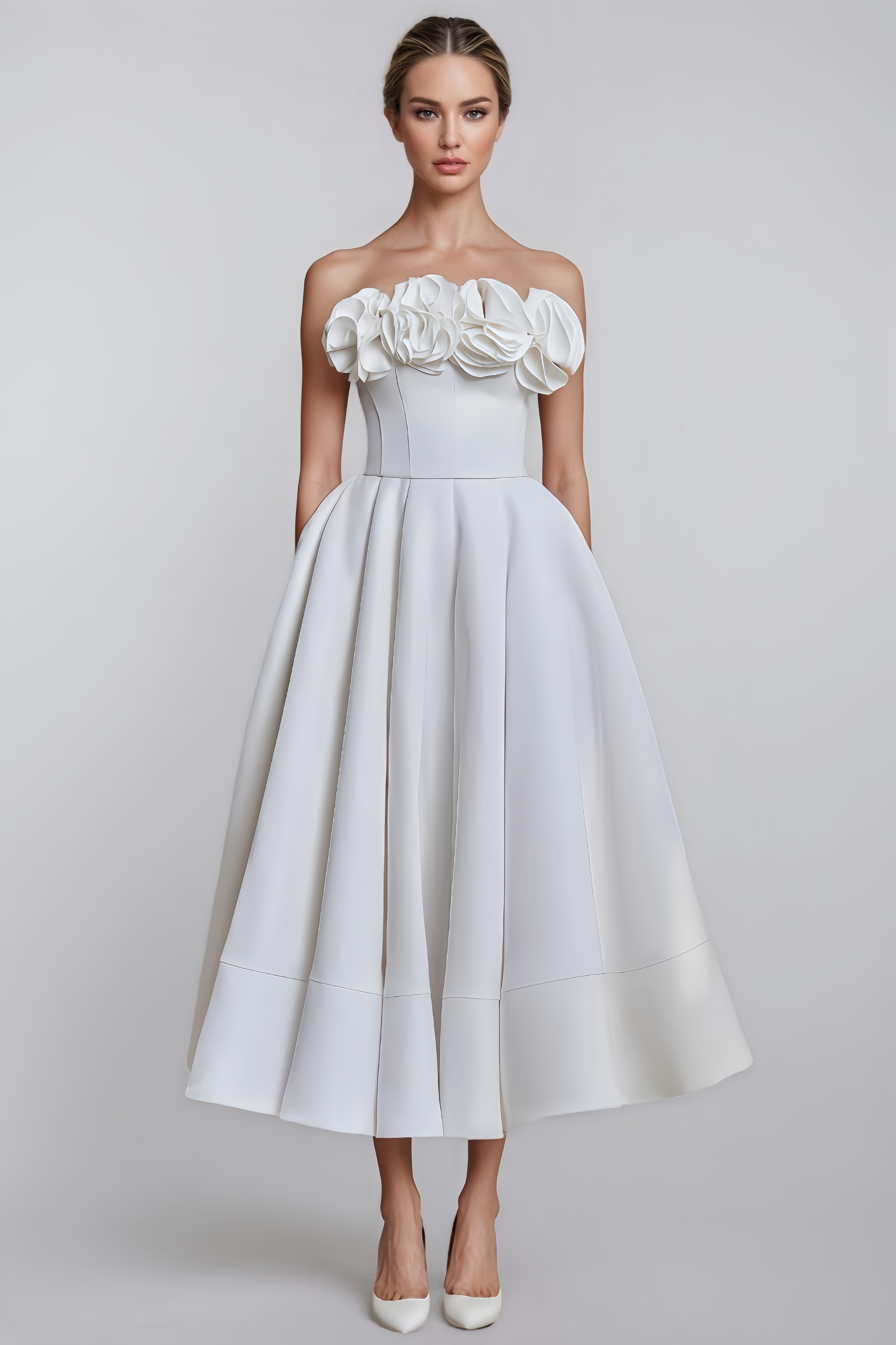 Poppy 3D Floral Midi Dress