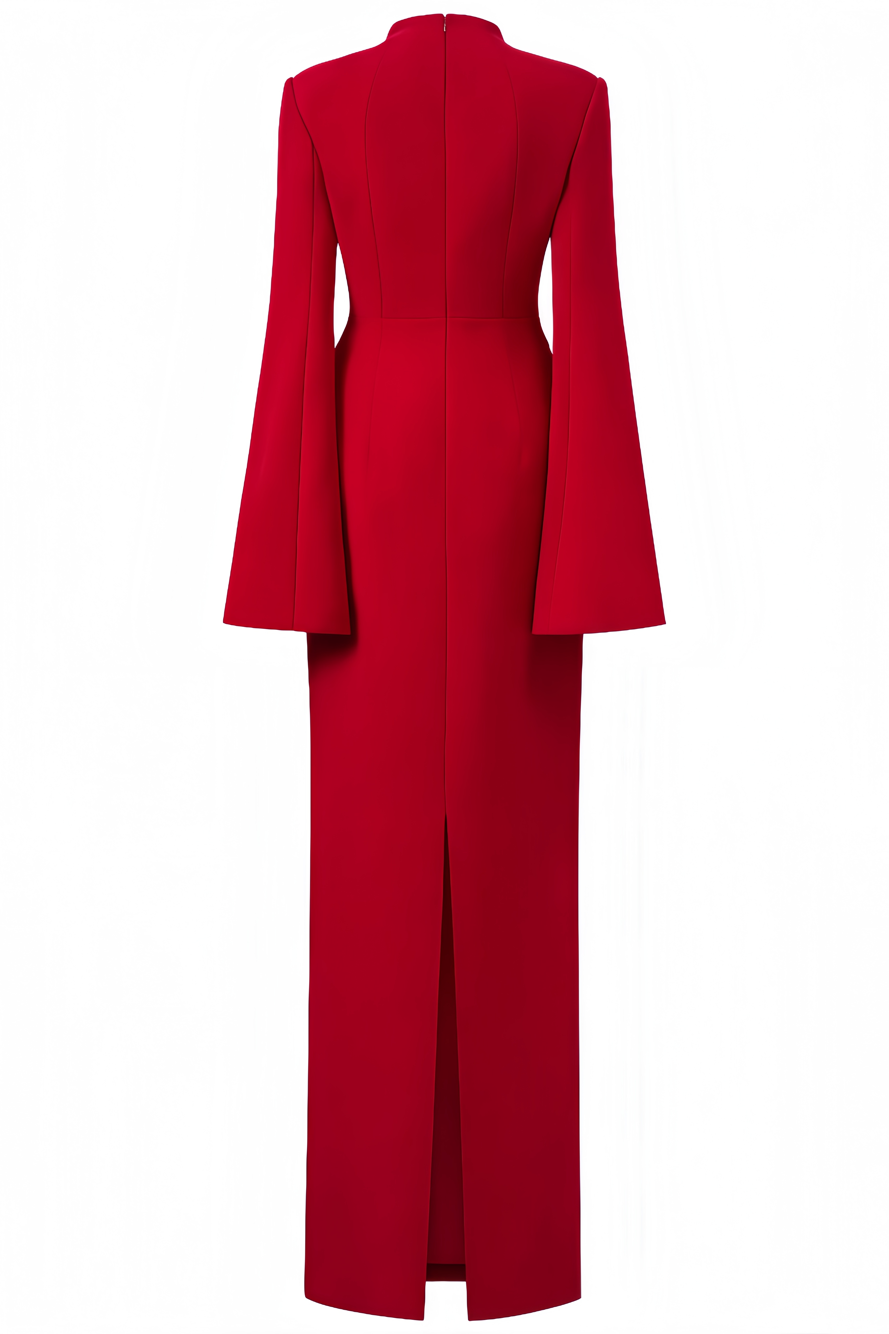Cape Sleeve Back Slit Maxi Dress