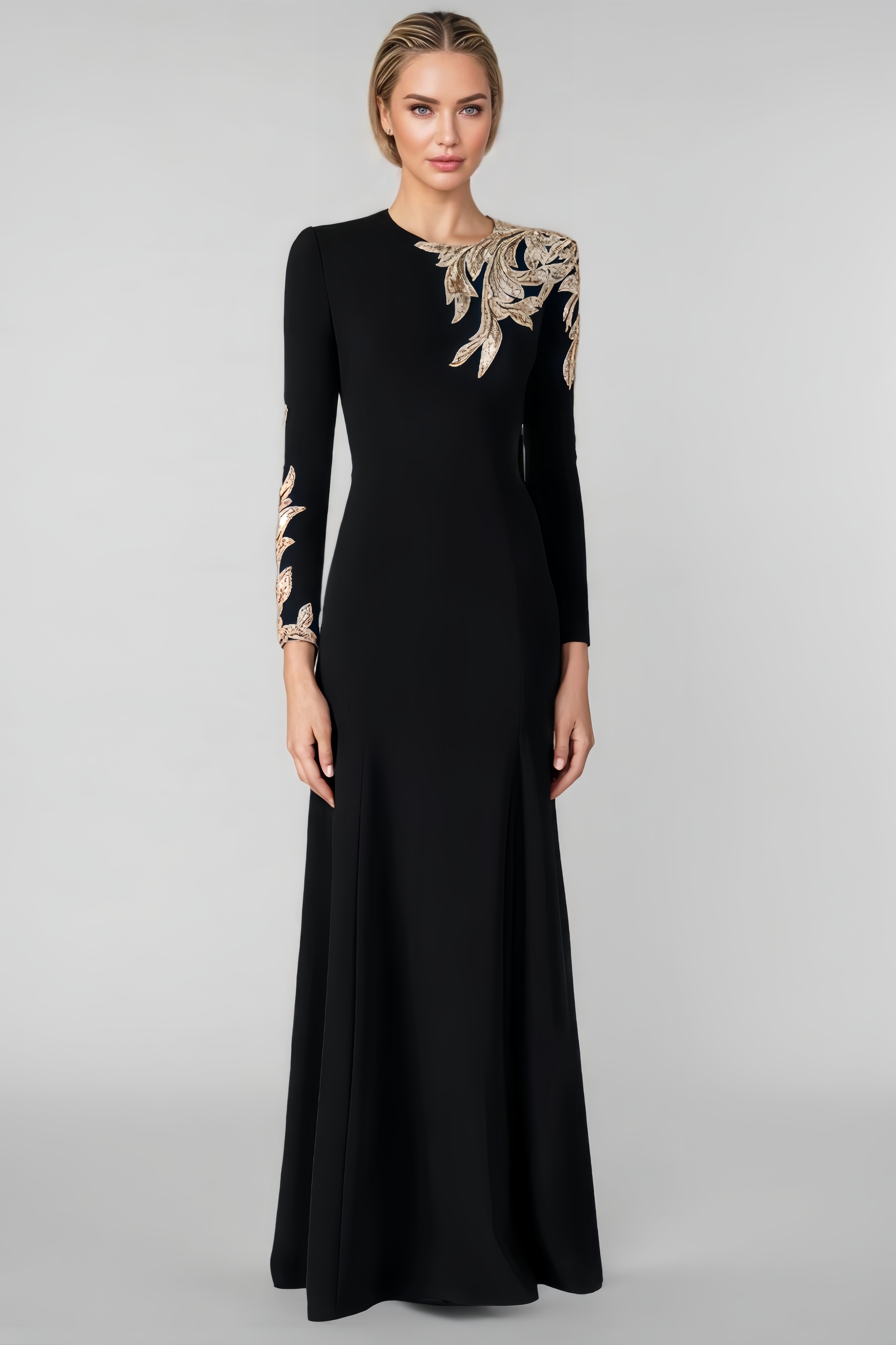 Felicie Long-Sleeved Sequin Maxi Dress