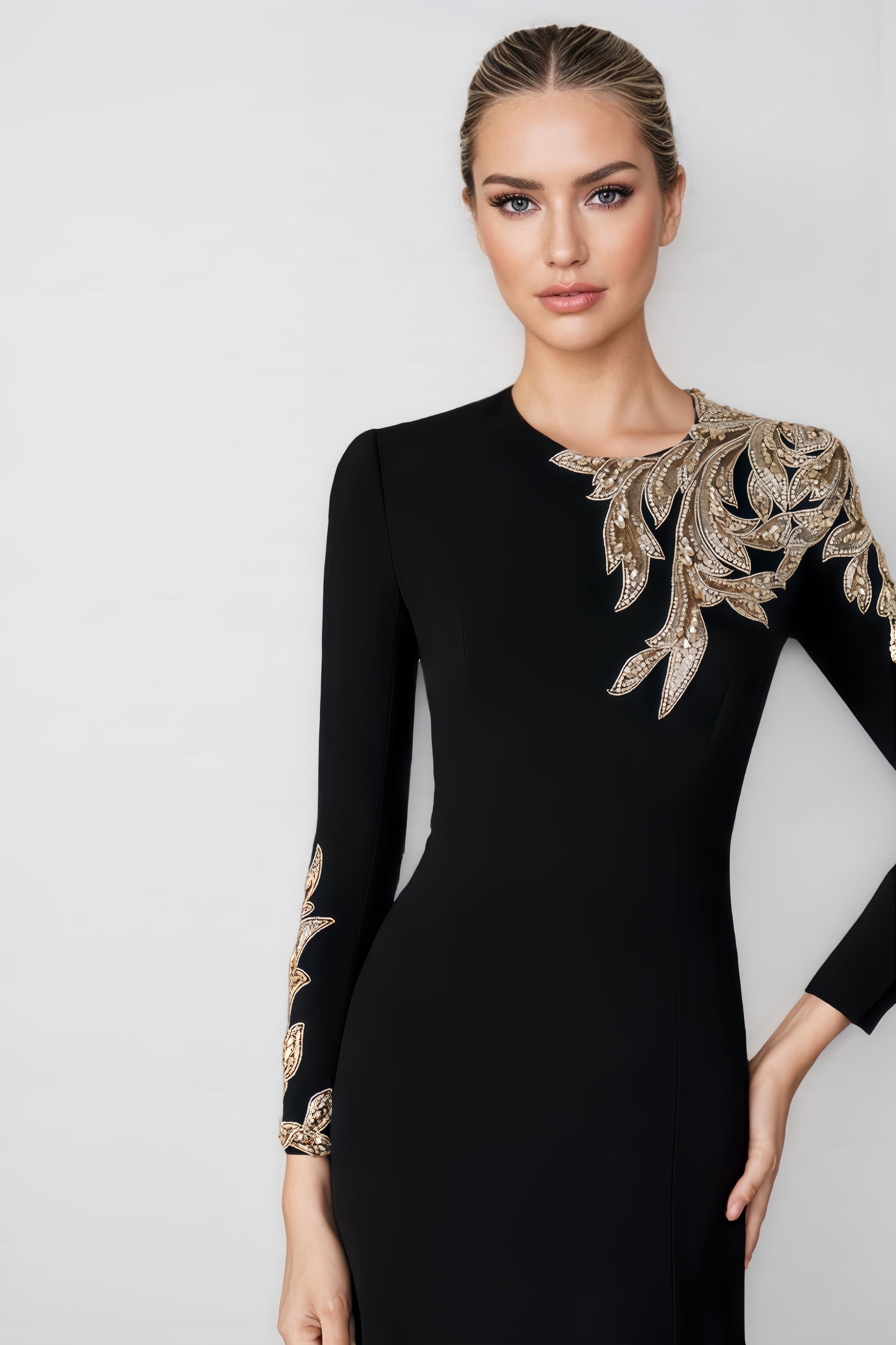 Felicie Long-Sleeved Sequin Maxi Dress