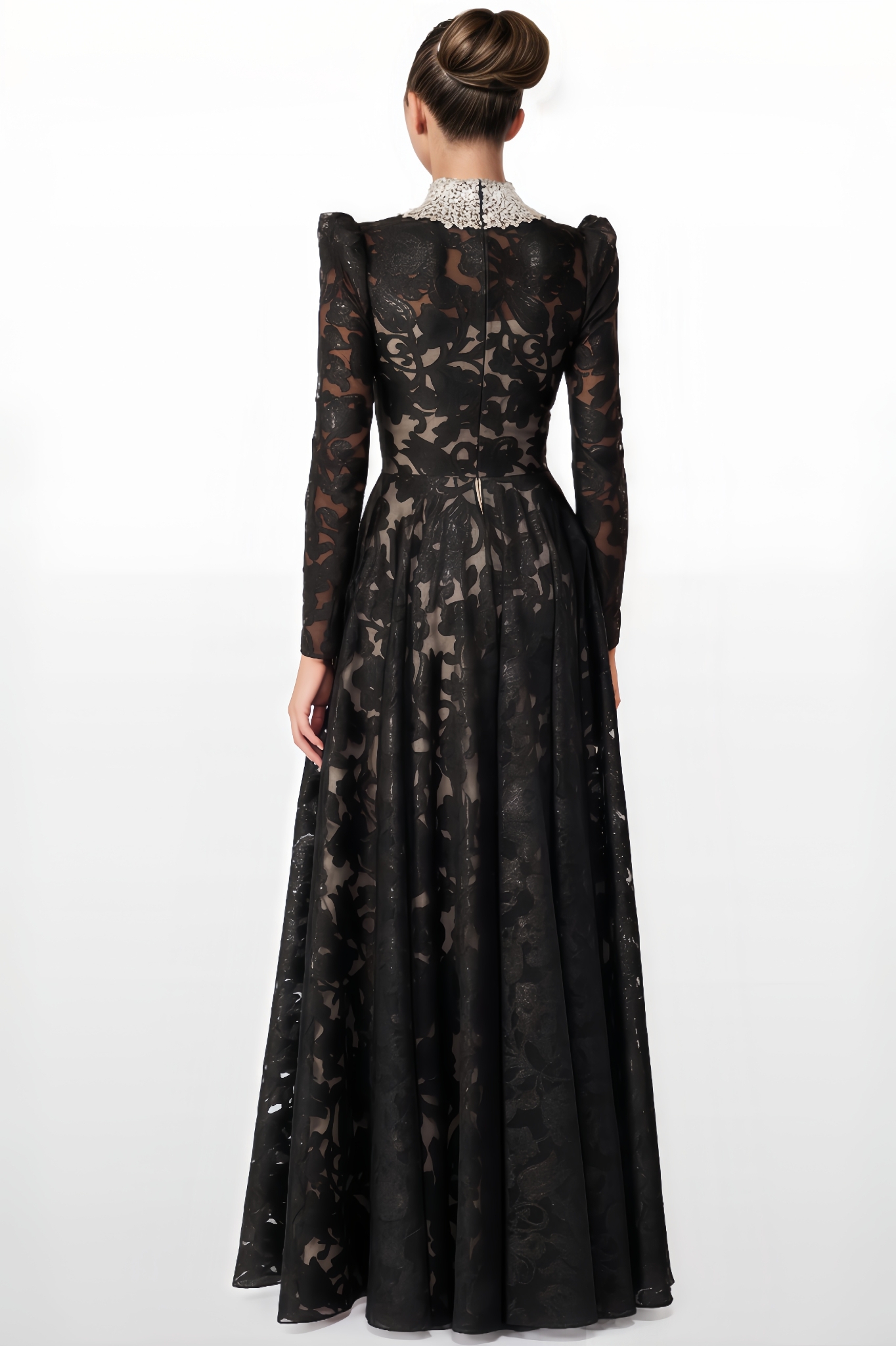 Embroidered Mesh Maxi Dress