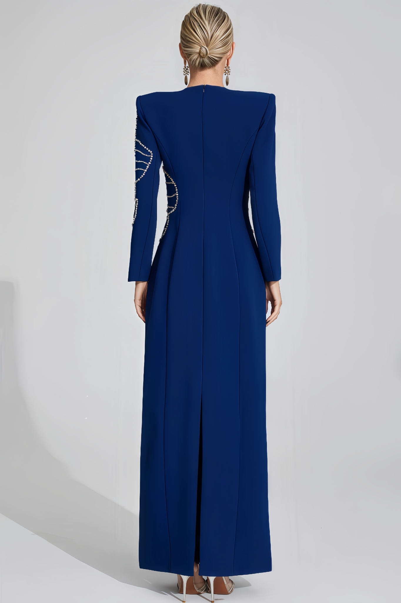 Fablef Dark Blue Diamond Maxi Dress