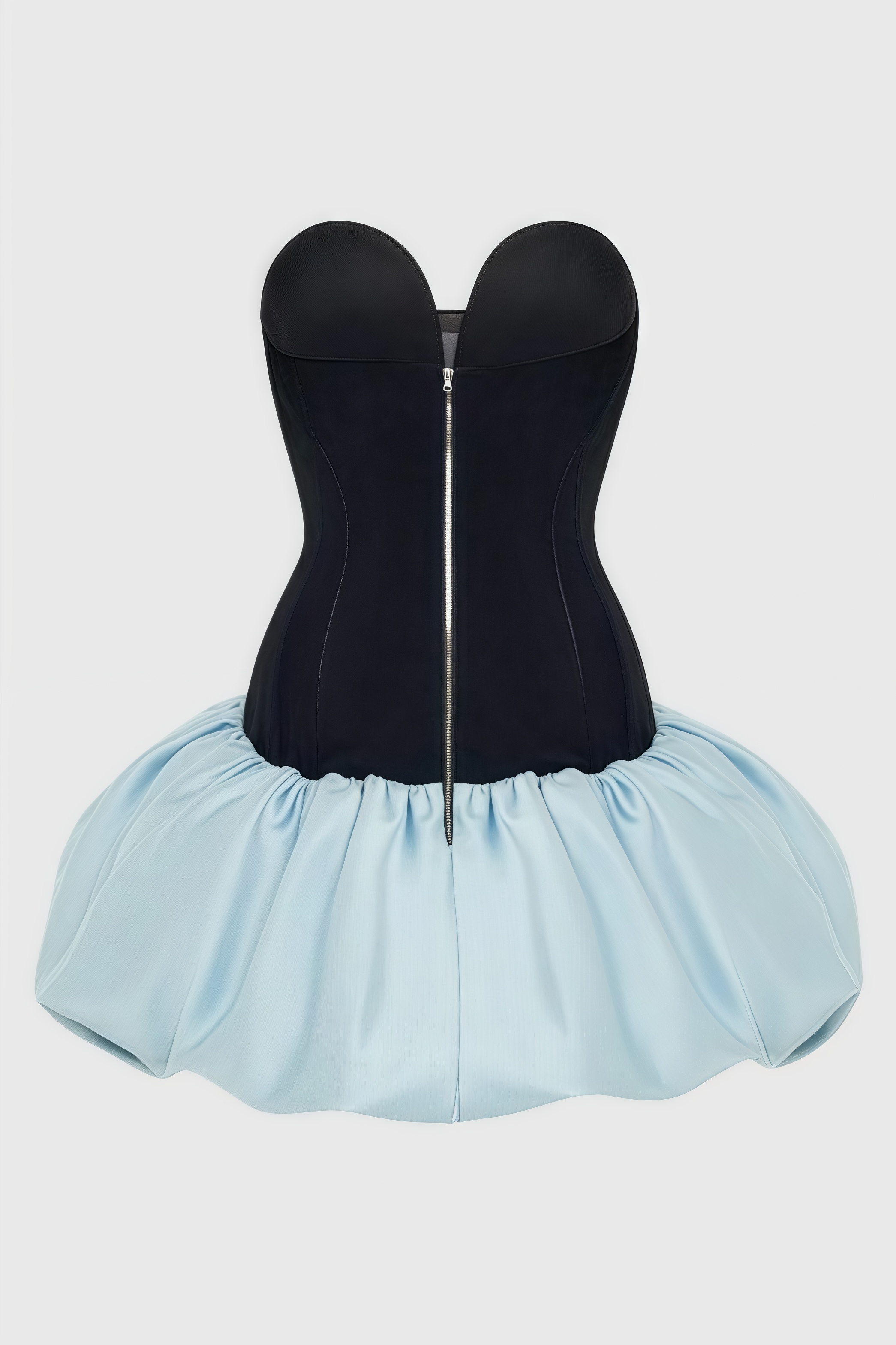 Amelds Satin And Velvet Corset Mini Dress