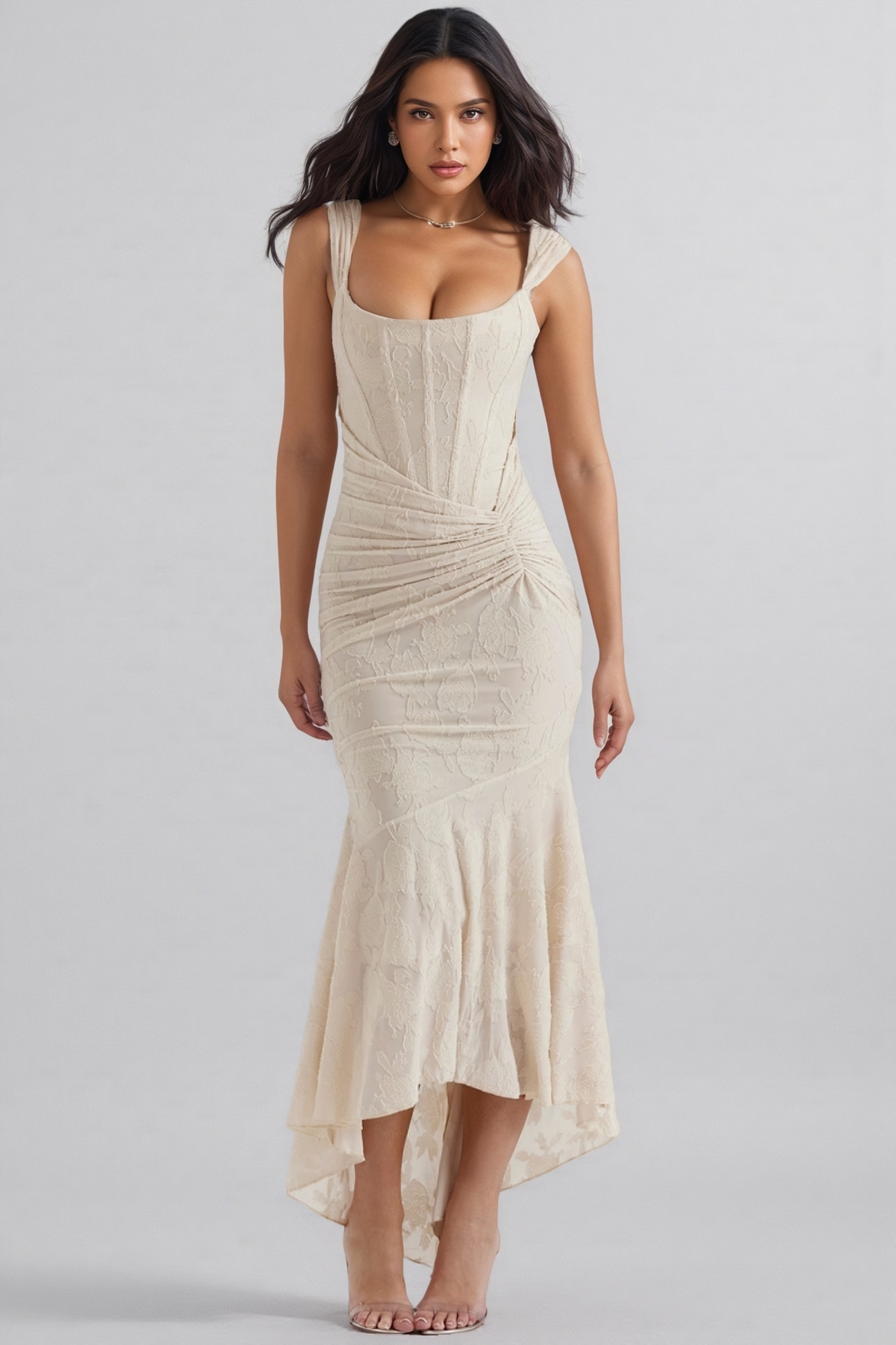 Taye Vintage Cream Floral Maxi Dress