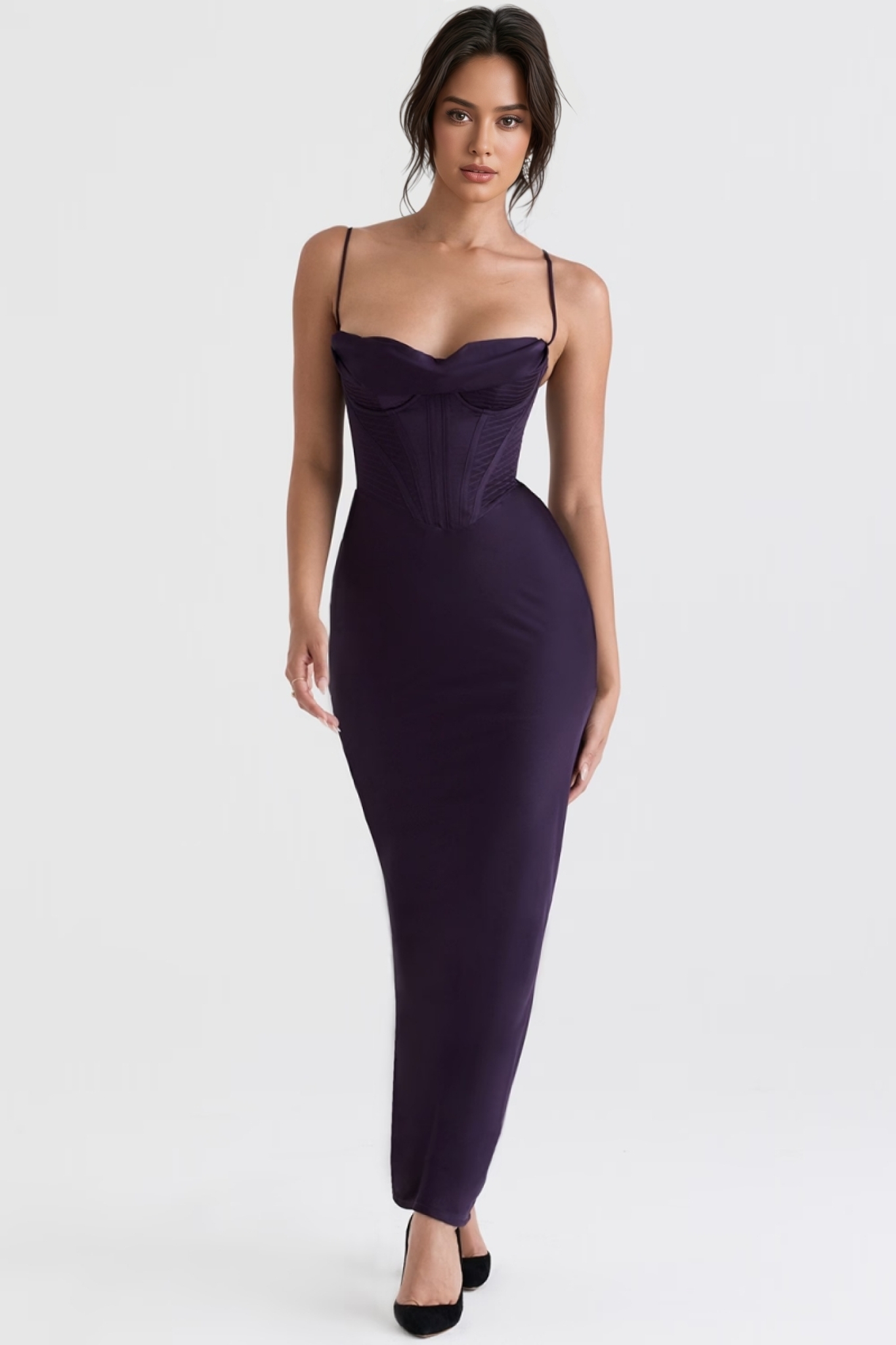 Elily Night Shade Corset Maxi Dress