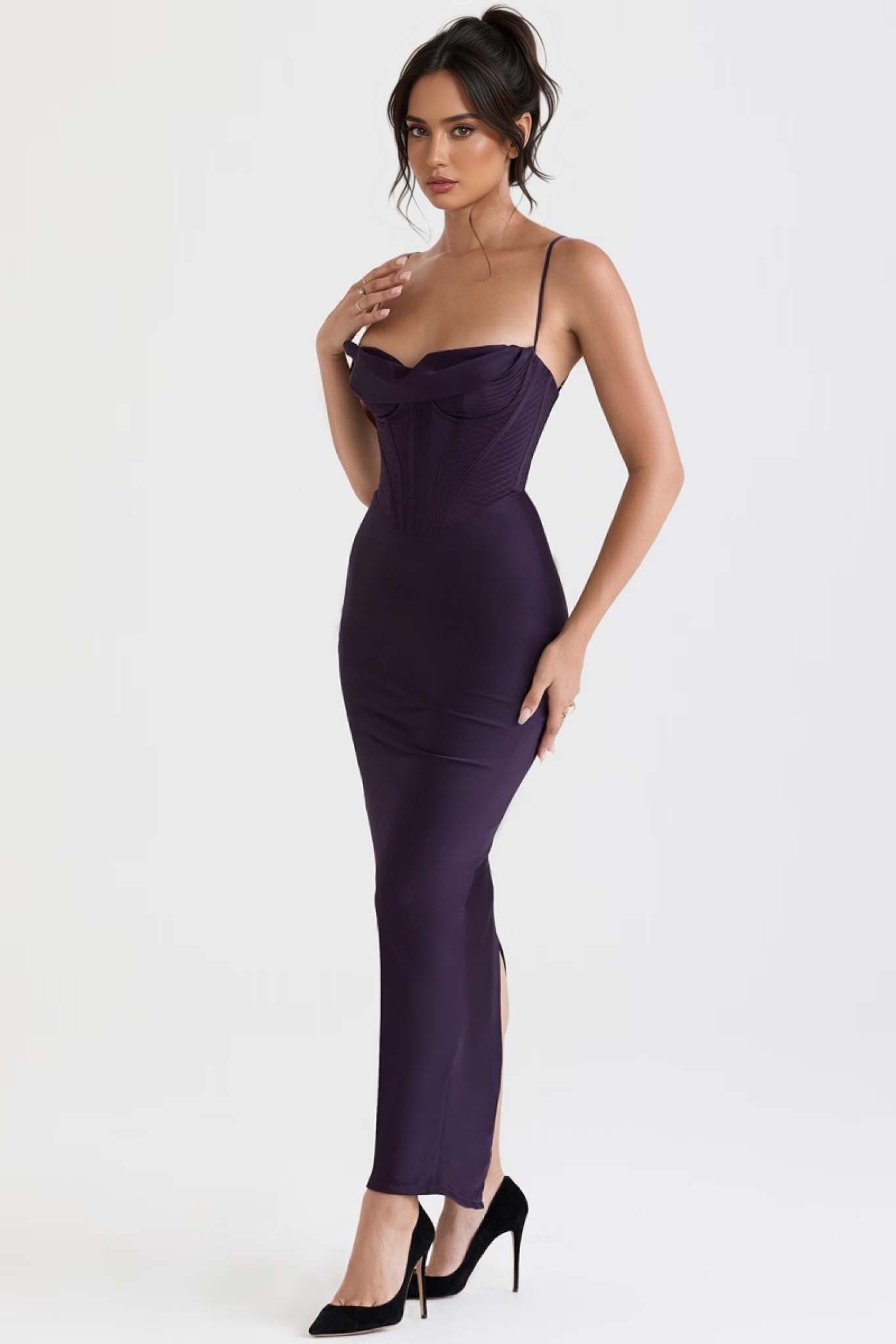 Elily Night Shade Corset Maxi Dress