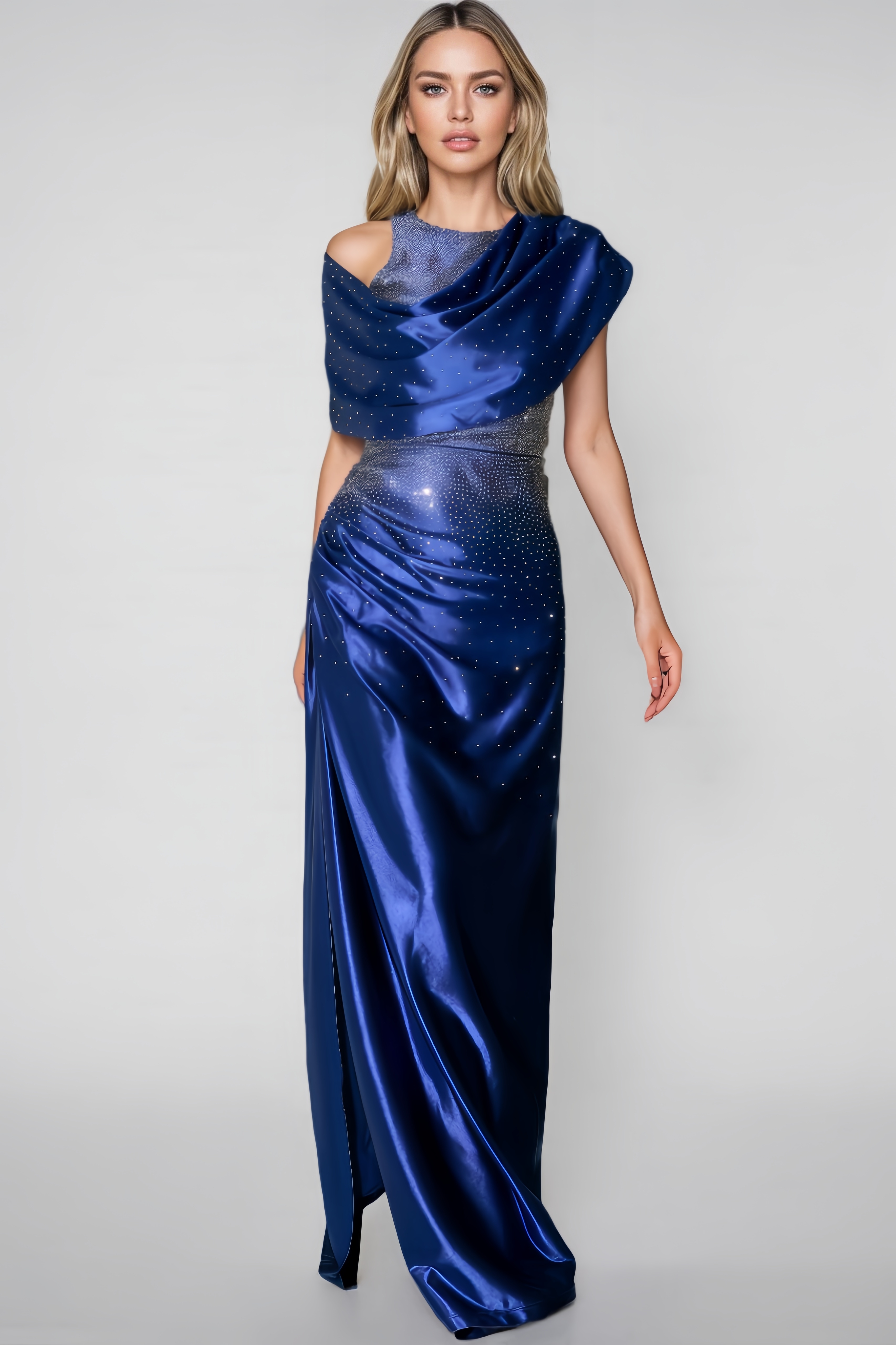 Hena Sequin-Embellished Slit Maxi Dress