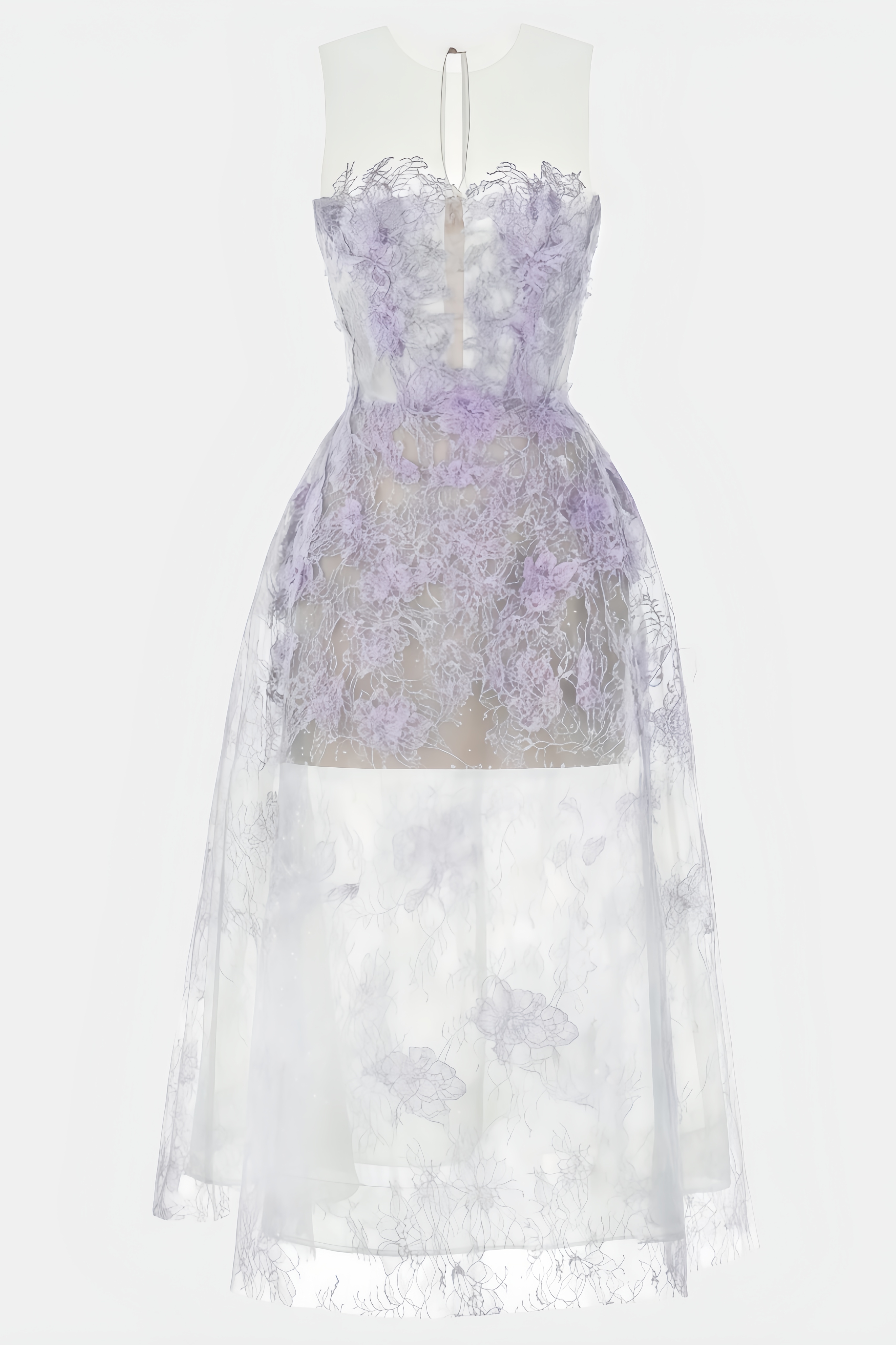 Freye Violet Beaded Lace Midi Dress
