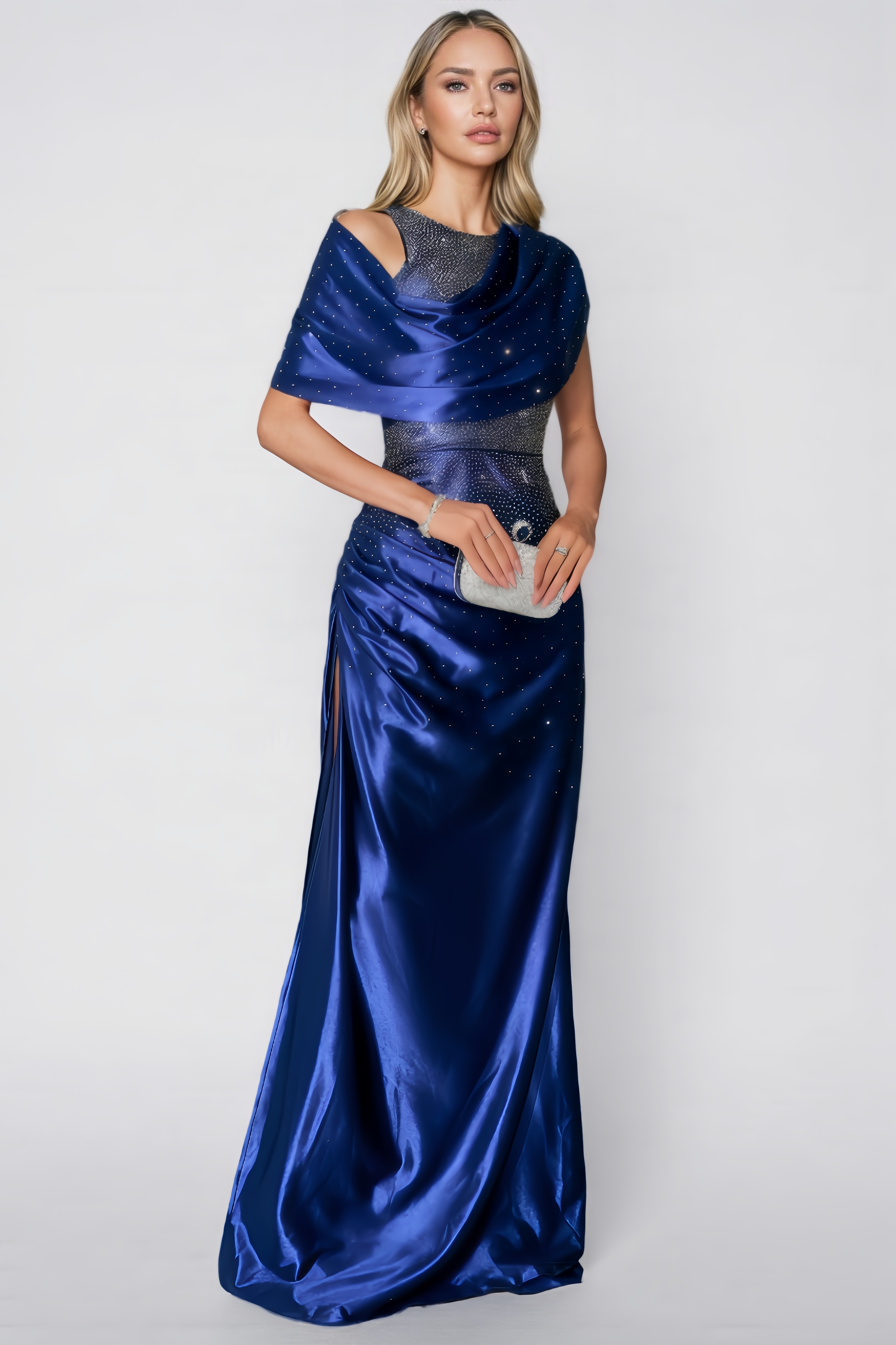 Hena Sequin-Embellished Slit Maxi Dress