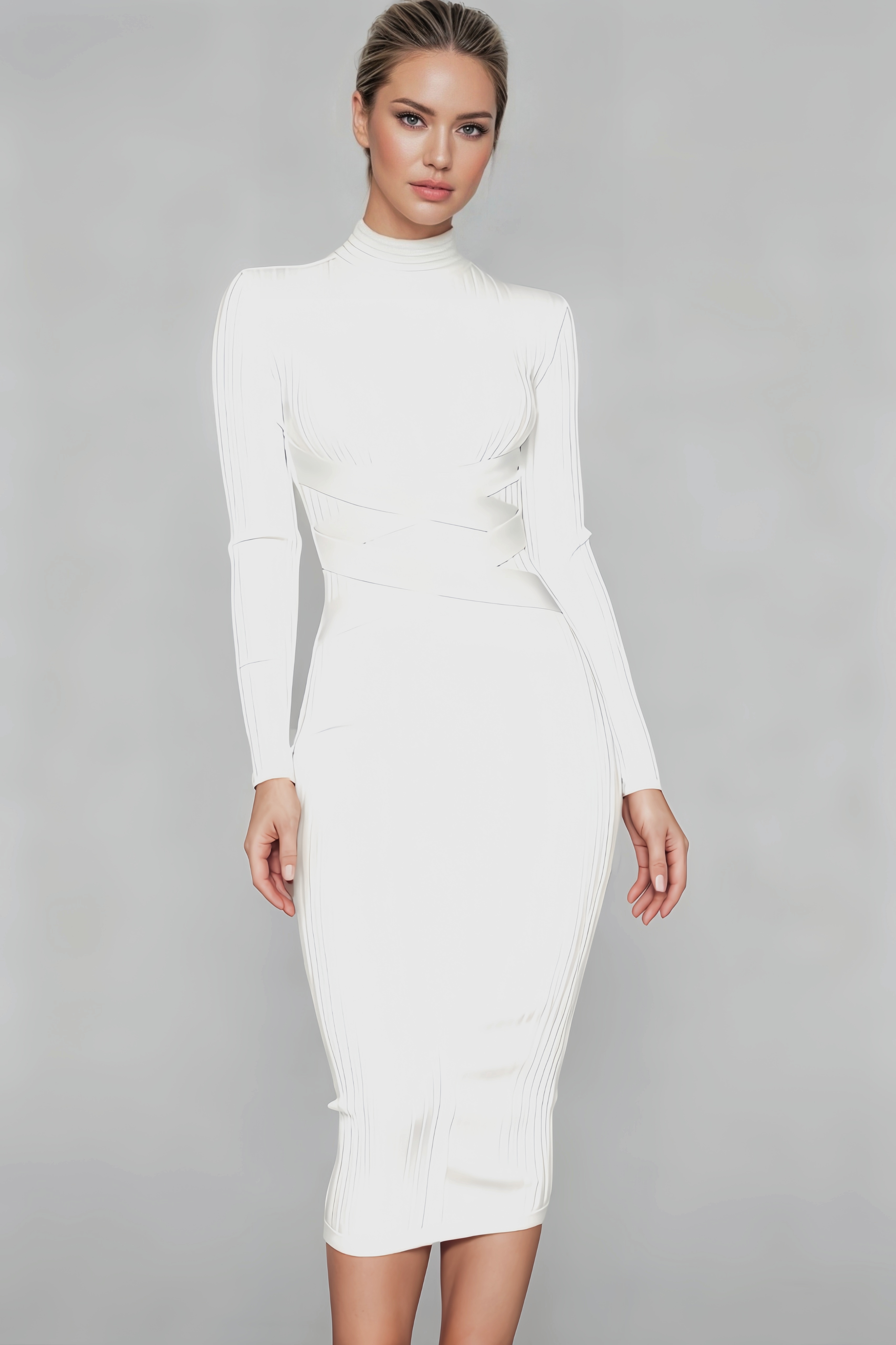 Alreem Fitted Bandage Midi Dress