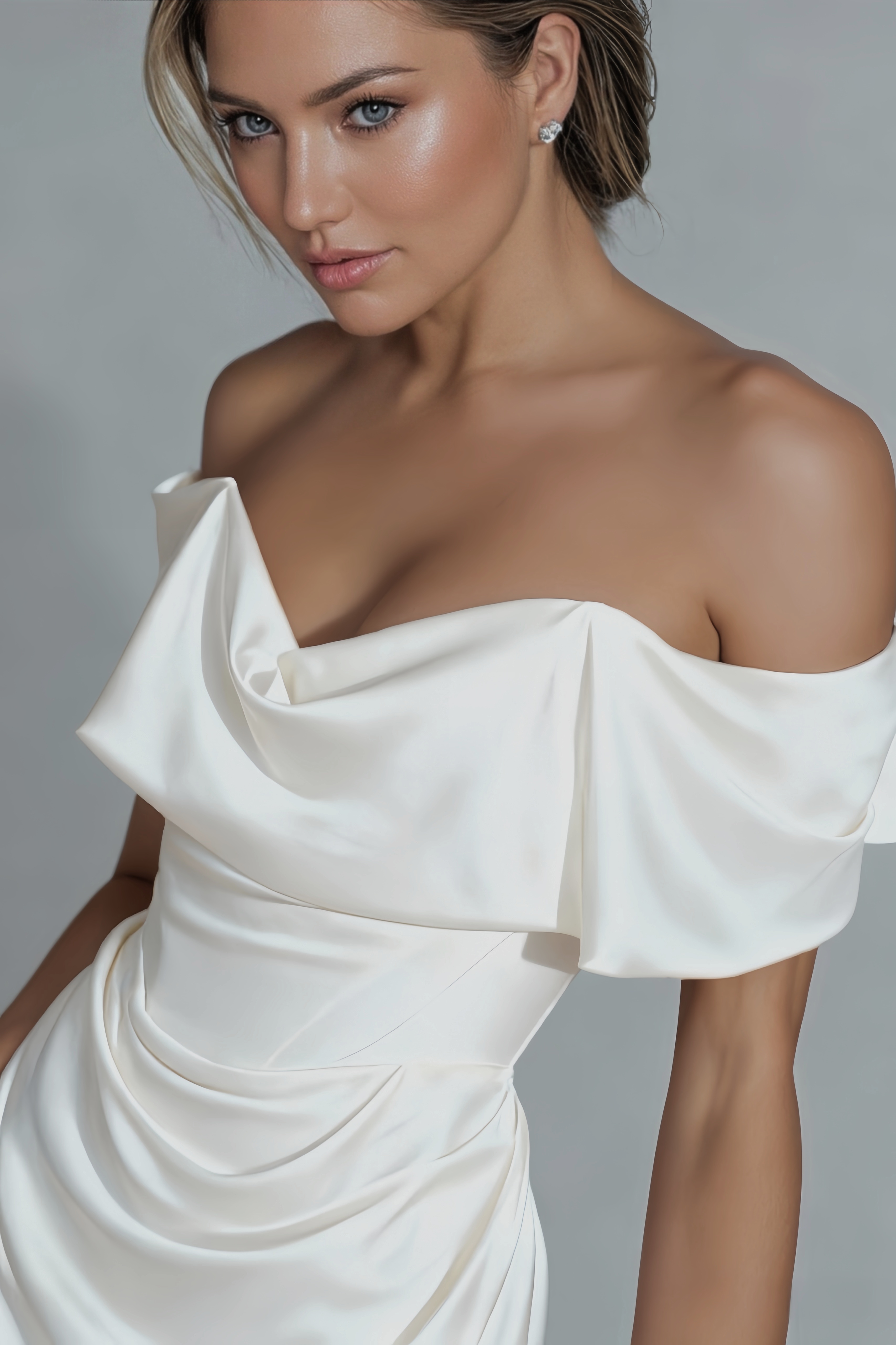 Kairot One-Shoulder Satin Maxi Dress