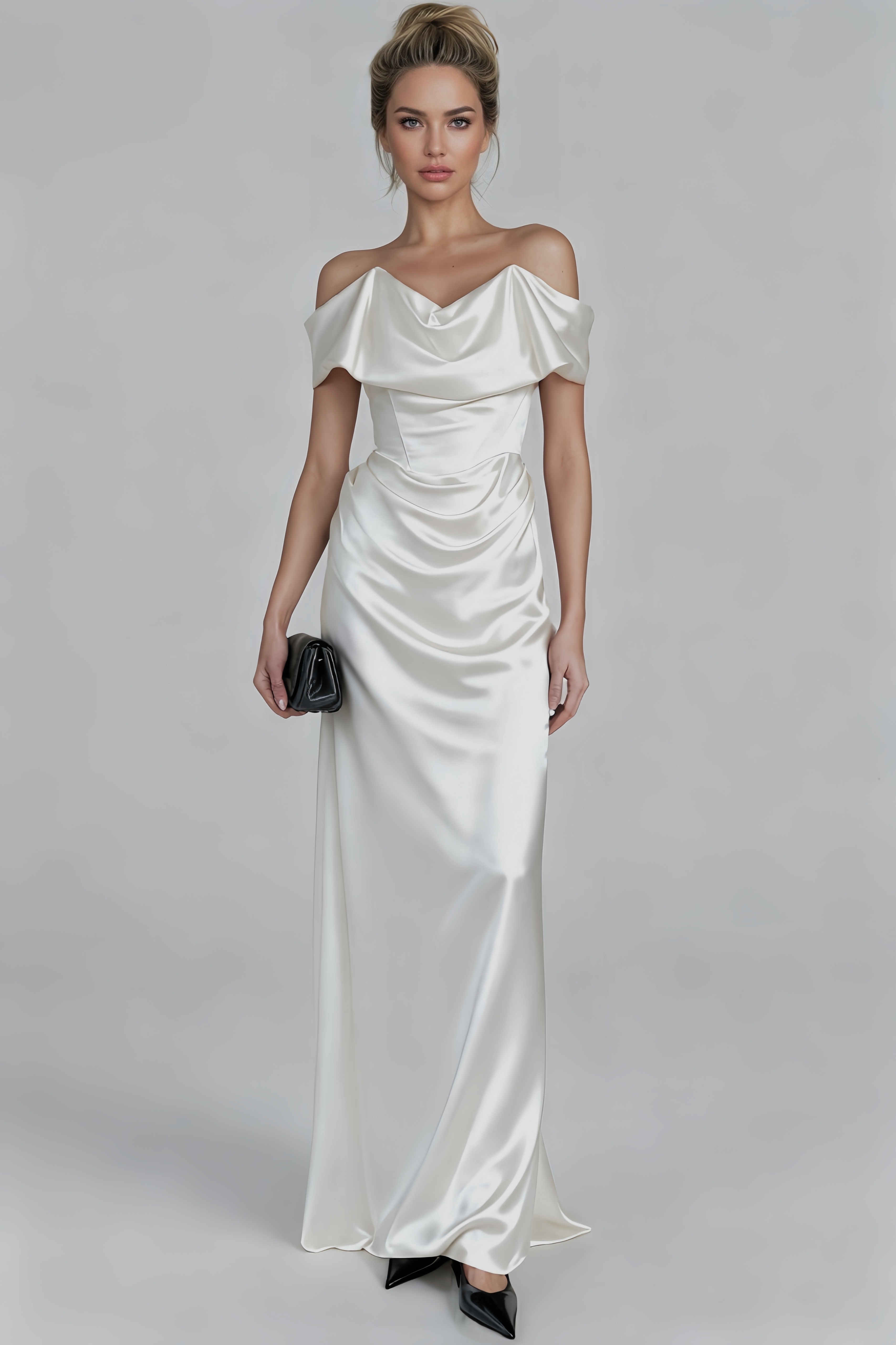 Kairot One-Shoulder Satin Maxi Dress