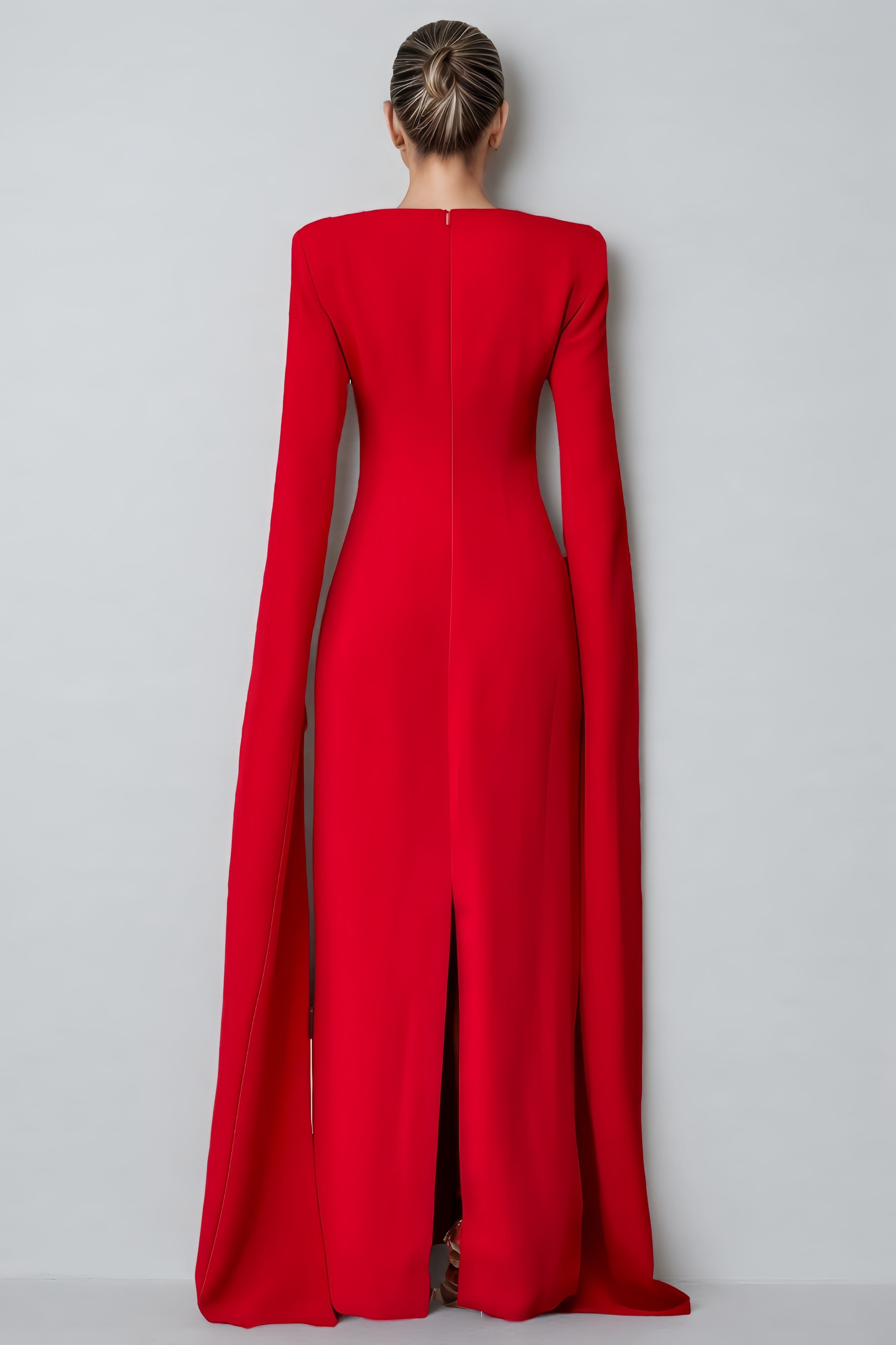 Dasaka Cape Sleeve Embellished Maxi Dress