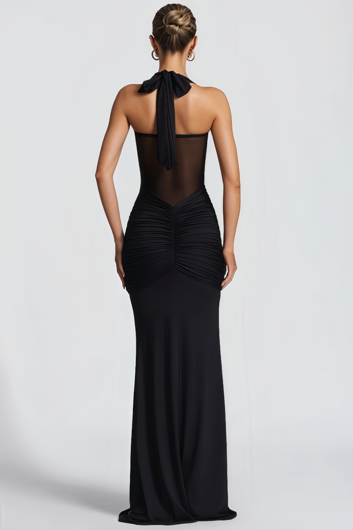 Lani Lace-Up Tulle Maxi Dress
