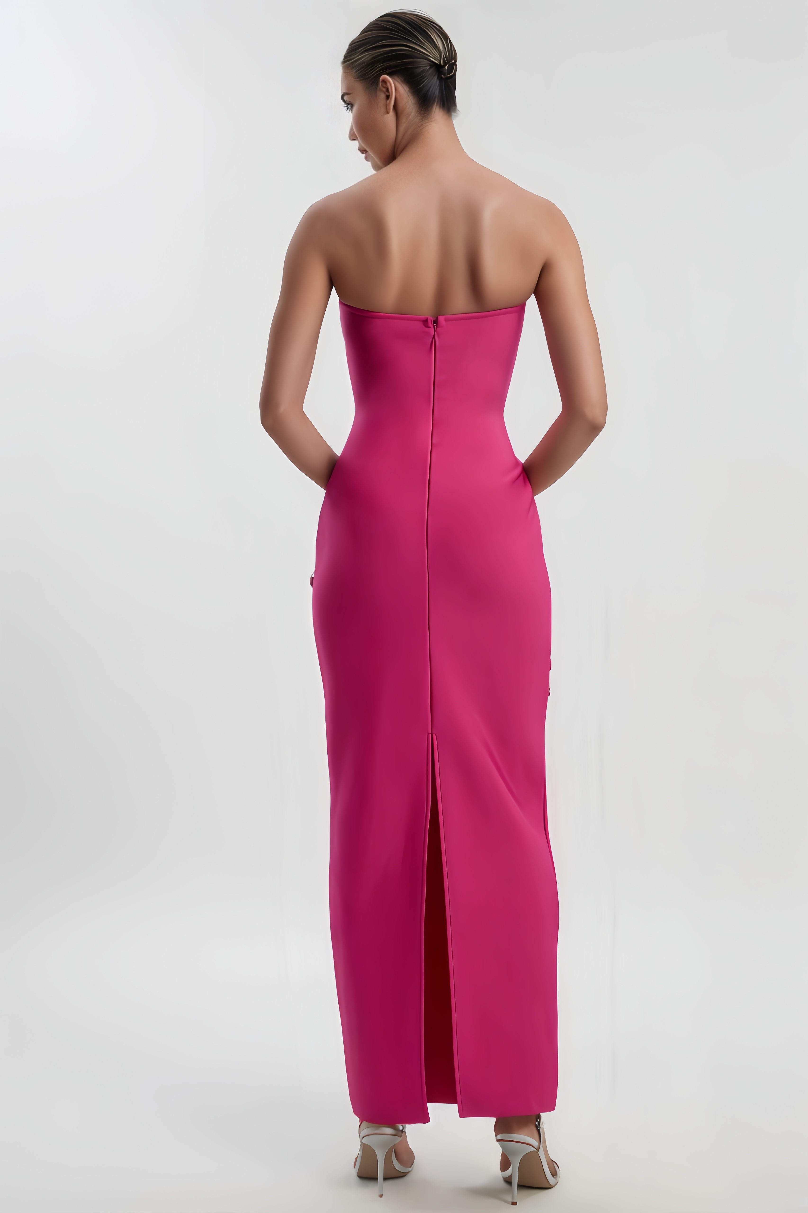 Rowdy Strapless Floral Bandage Maxi Dress