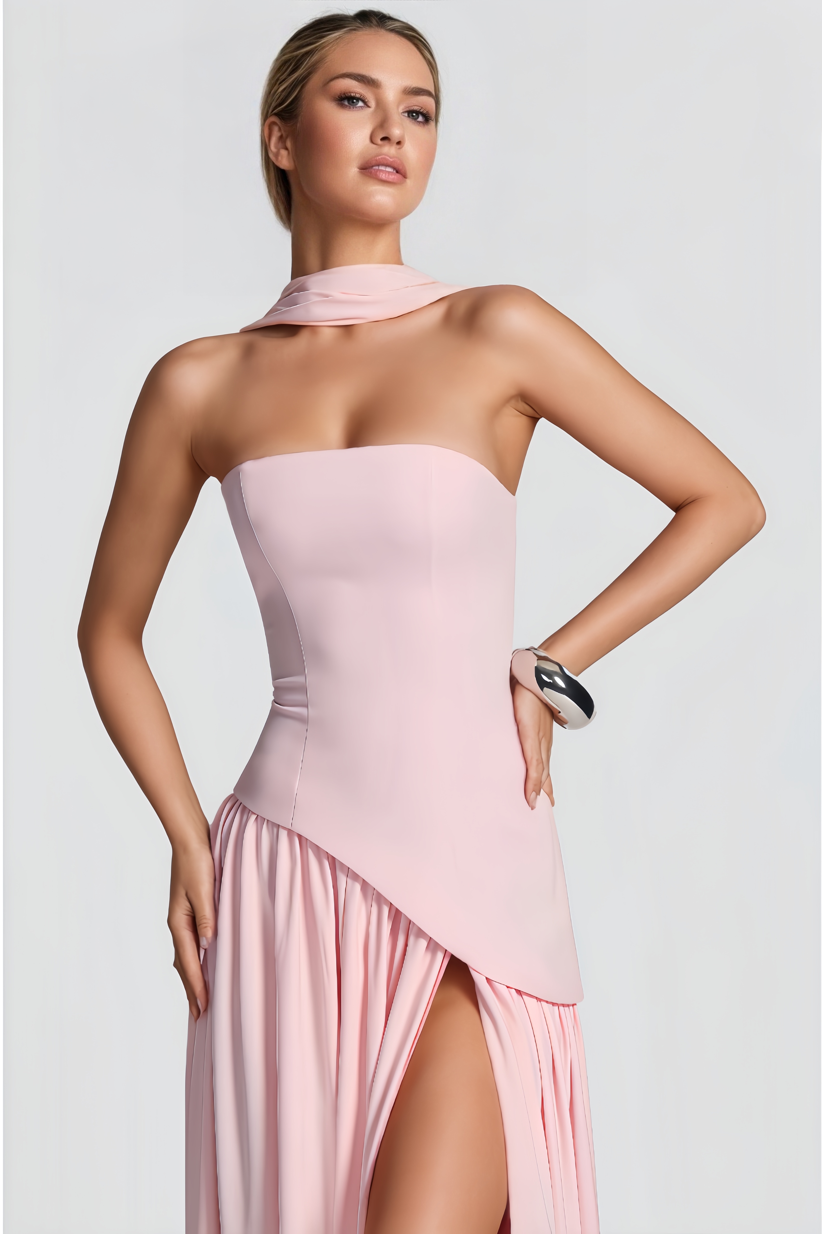 Wynrt Tie-Front Slit Maxi Dress