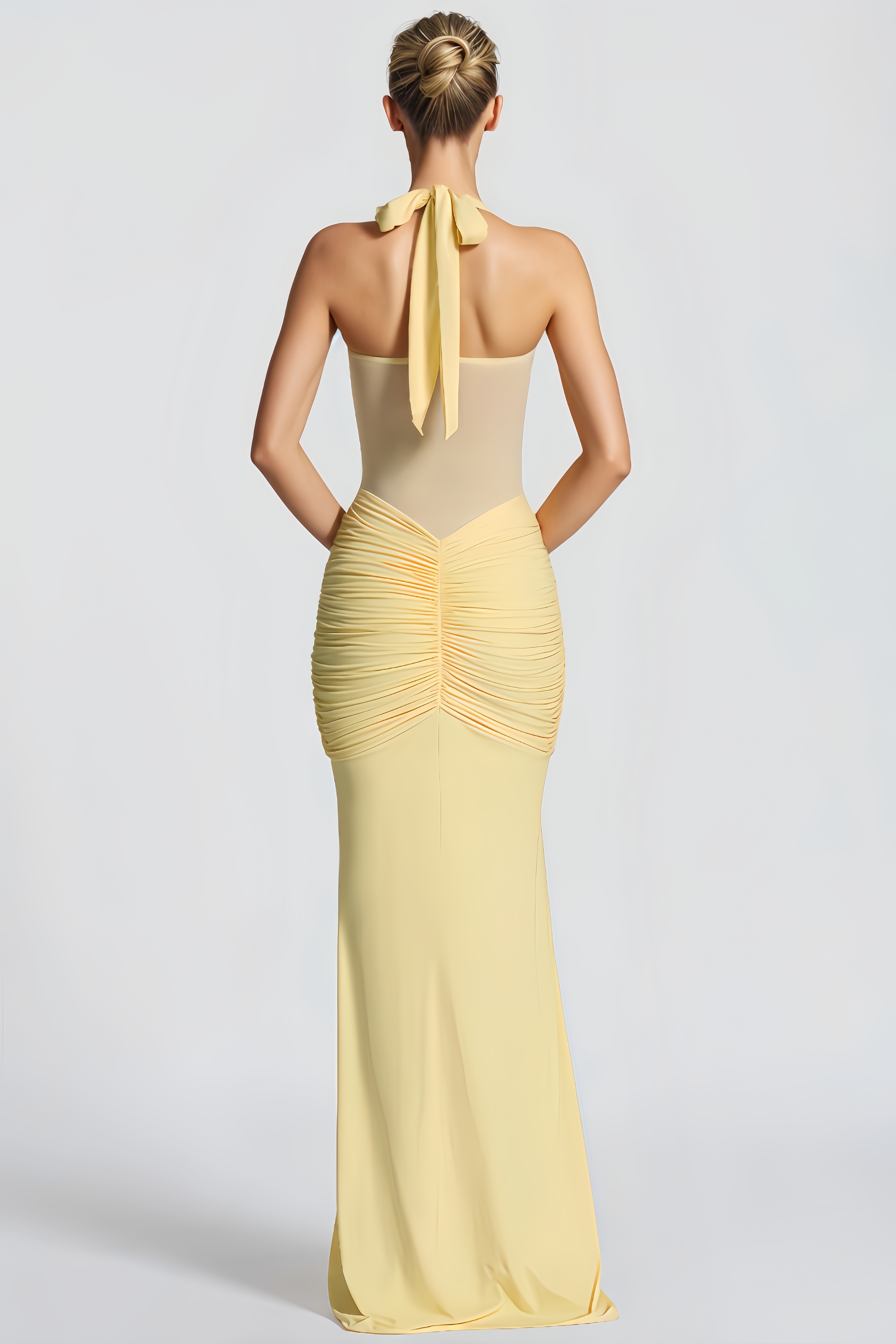 Elmer Lace-Up Tulle Maxi Dress