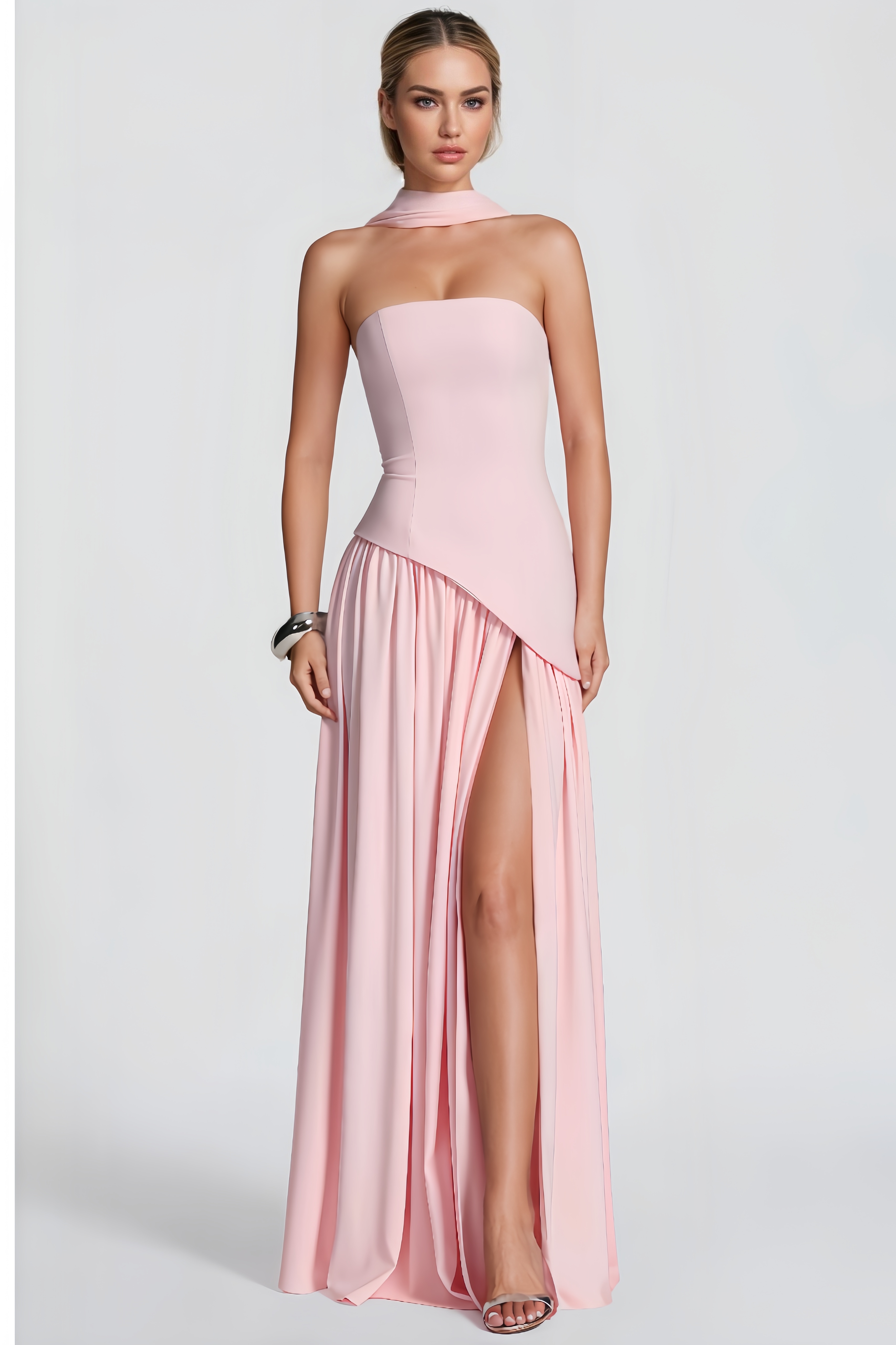 Wynrt Tie-Front Slit Maxi Dress