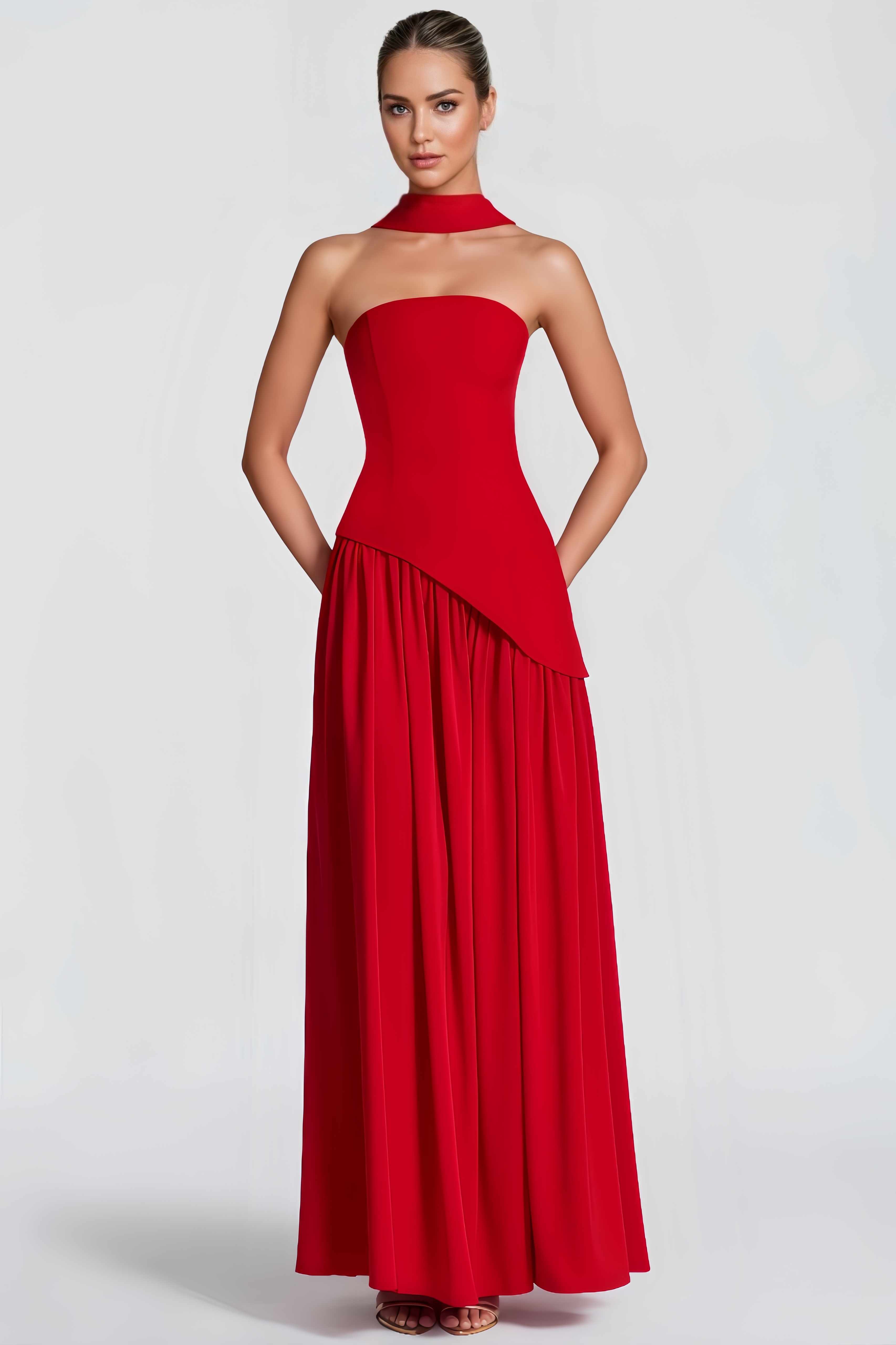 Thora Tie-Front Slit Maxi Dress