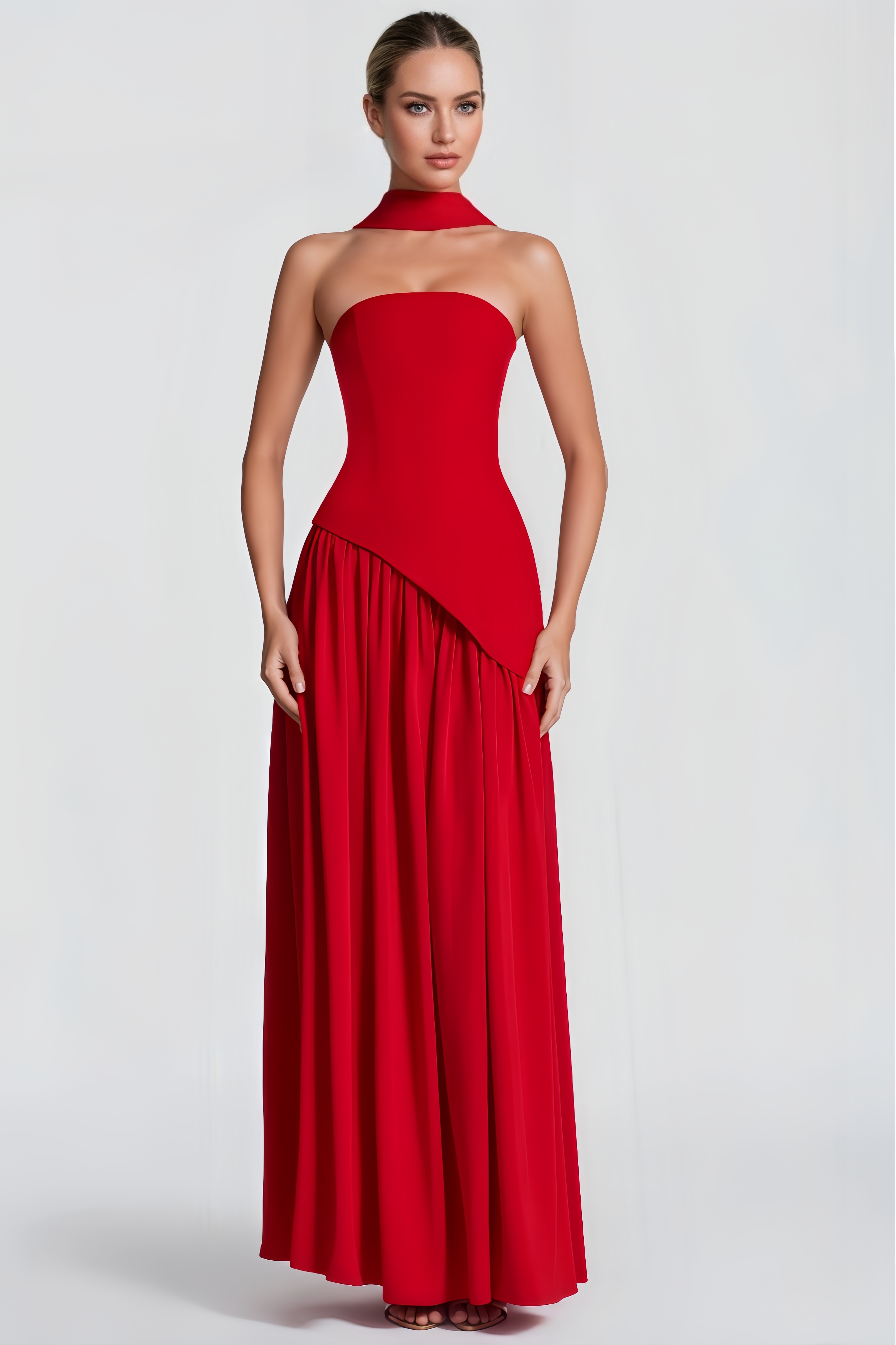 Thora Tie-Front Slit Maxi Dress