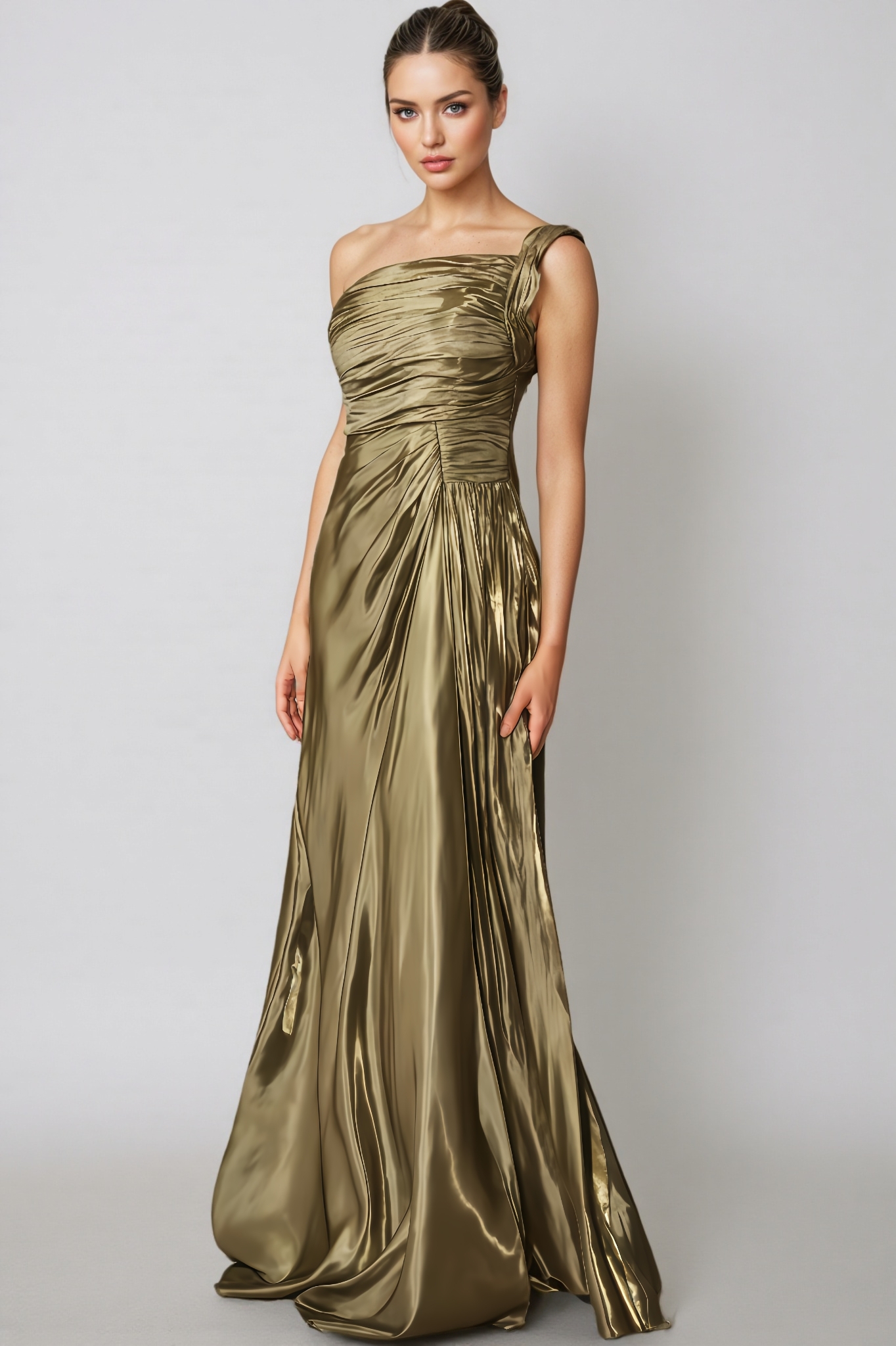 Nahla One Shoulder Pleated Maxi Dress