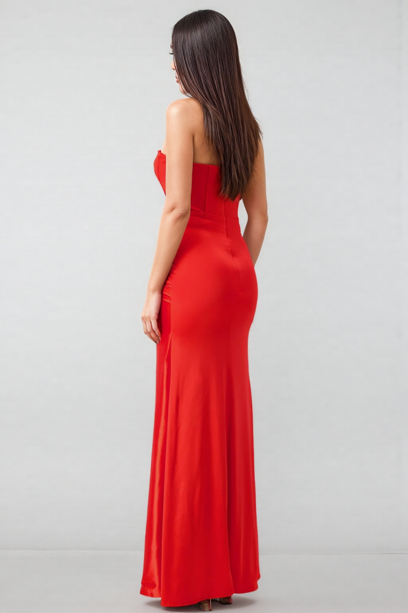 Kelid Red Backless Twisted Slit Maxi Dress