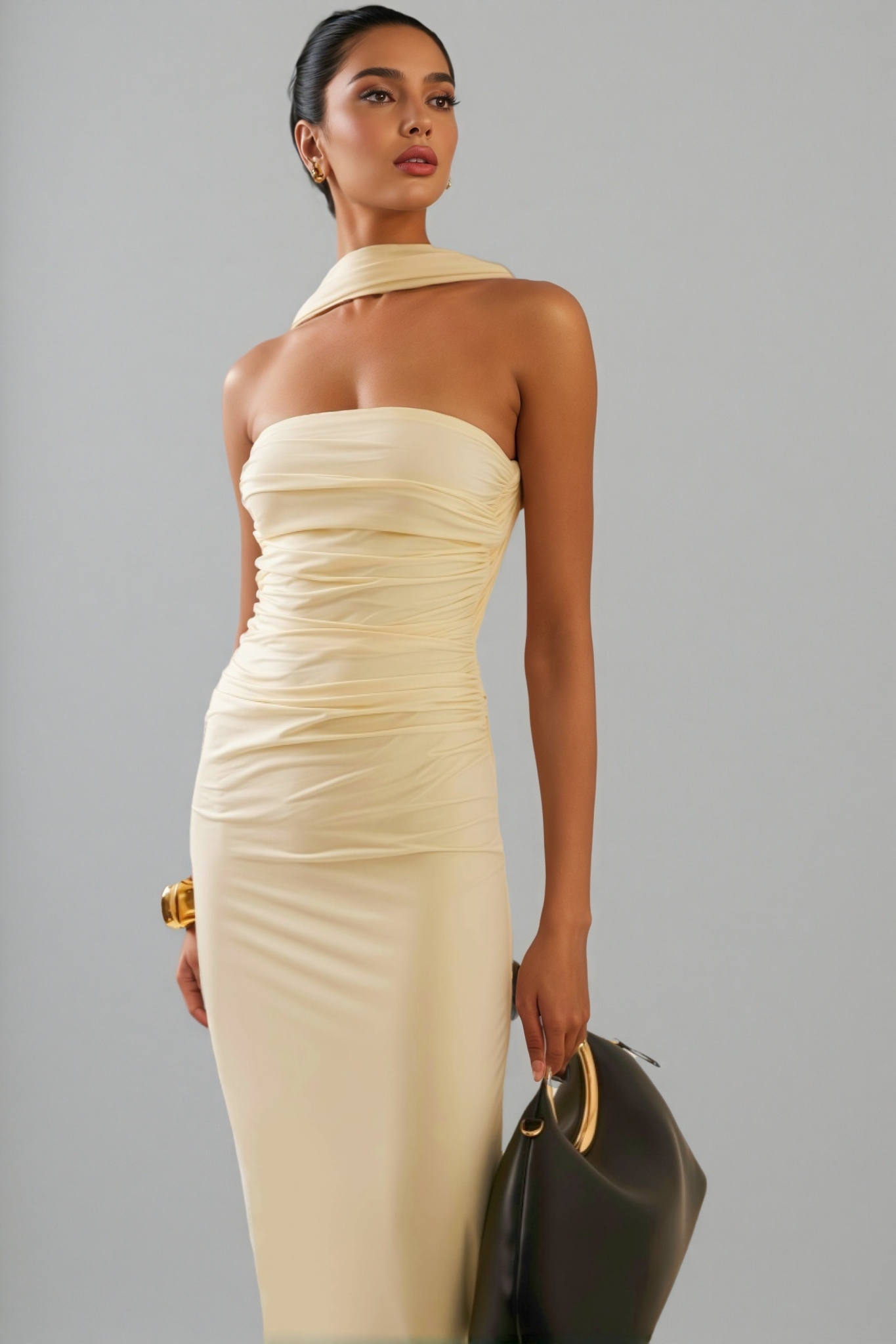 Billysa Ruched Jersey Maxi Dress