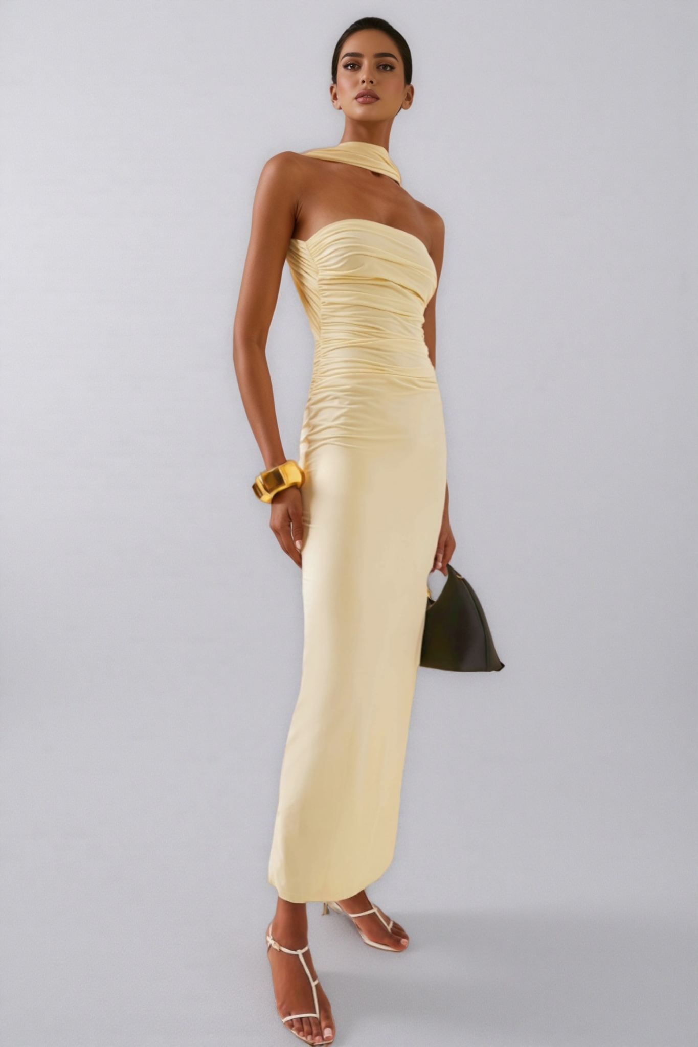 Billysa Ruched Jersey Maxi Dress