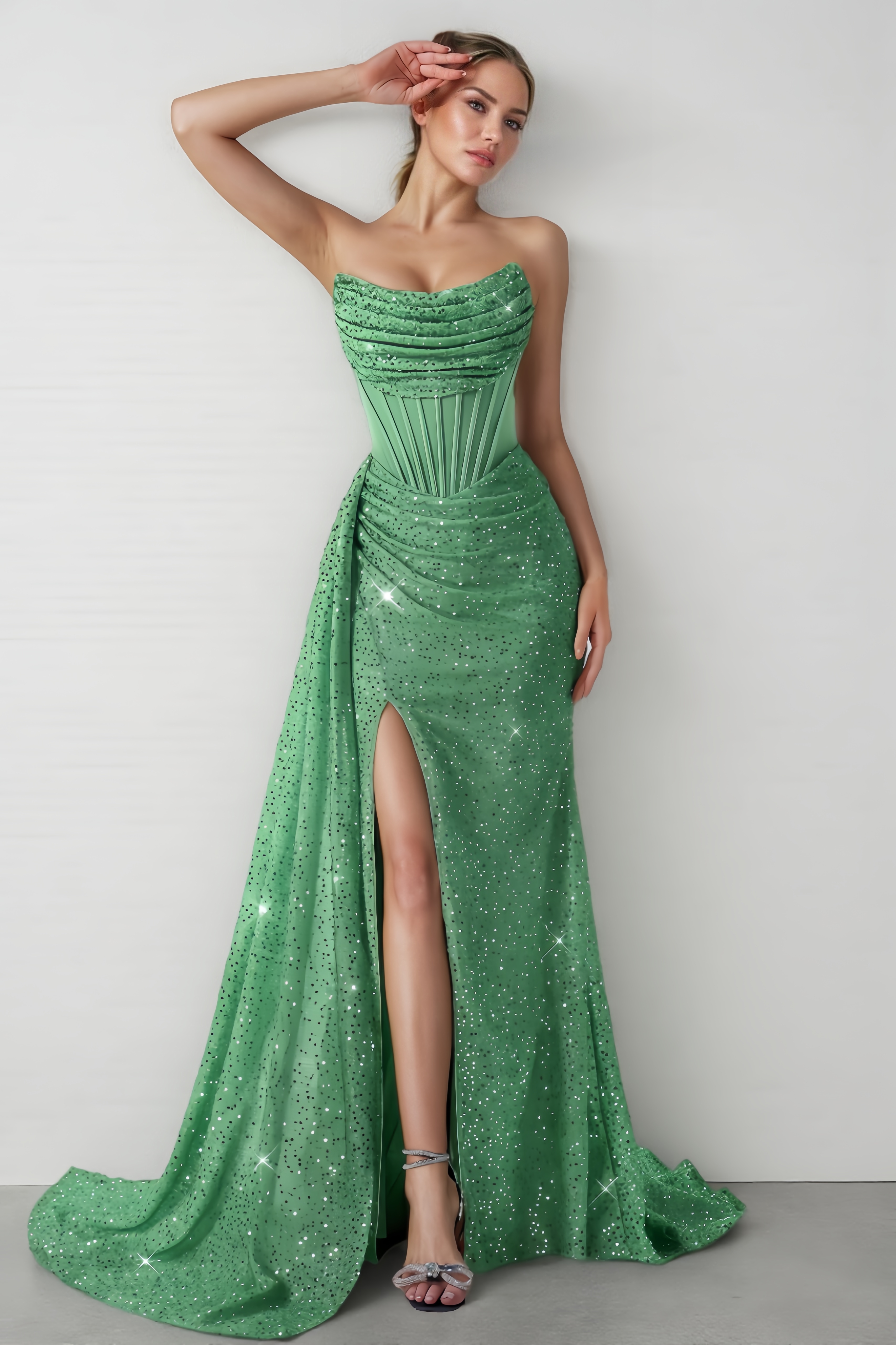 Emryt Strapless Sequin Maxi Dress