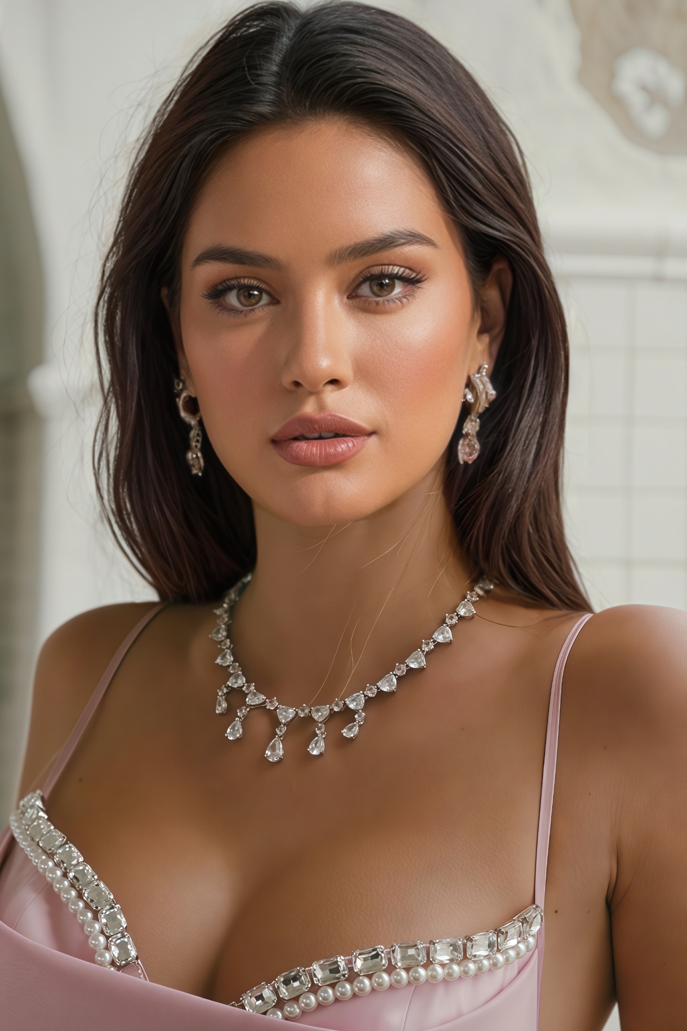 Roie Pink Halter Backless Mini Dress