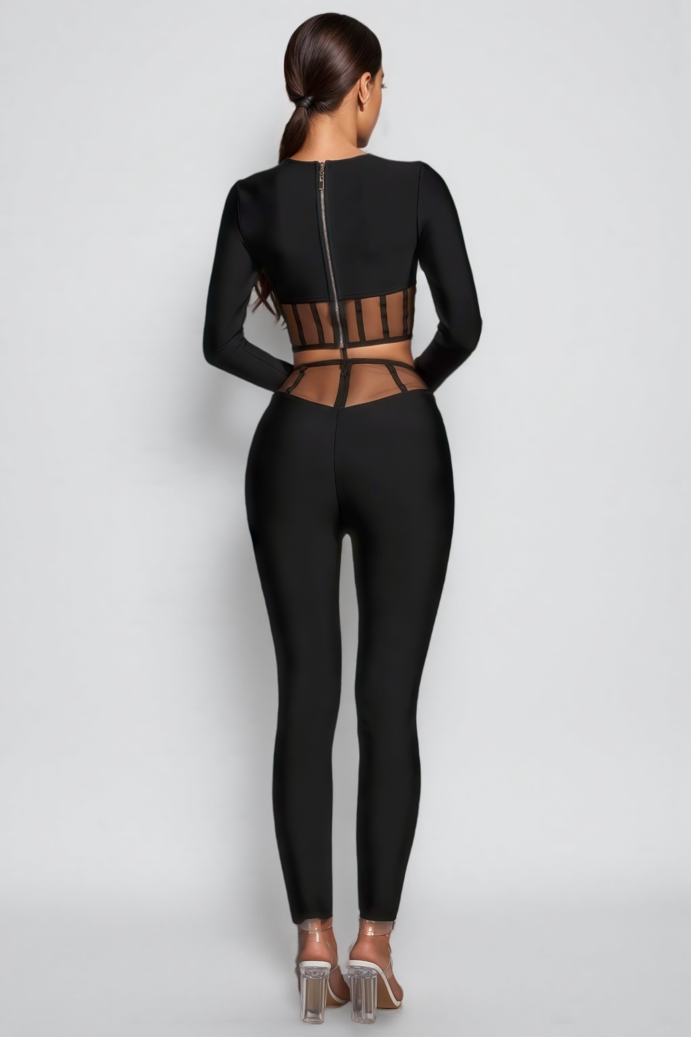 Ethan Mesh Cutout High Waisted Pants Set