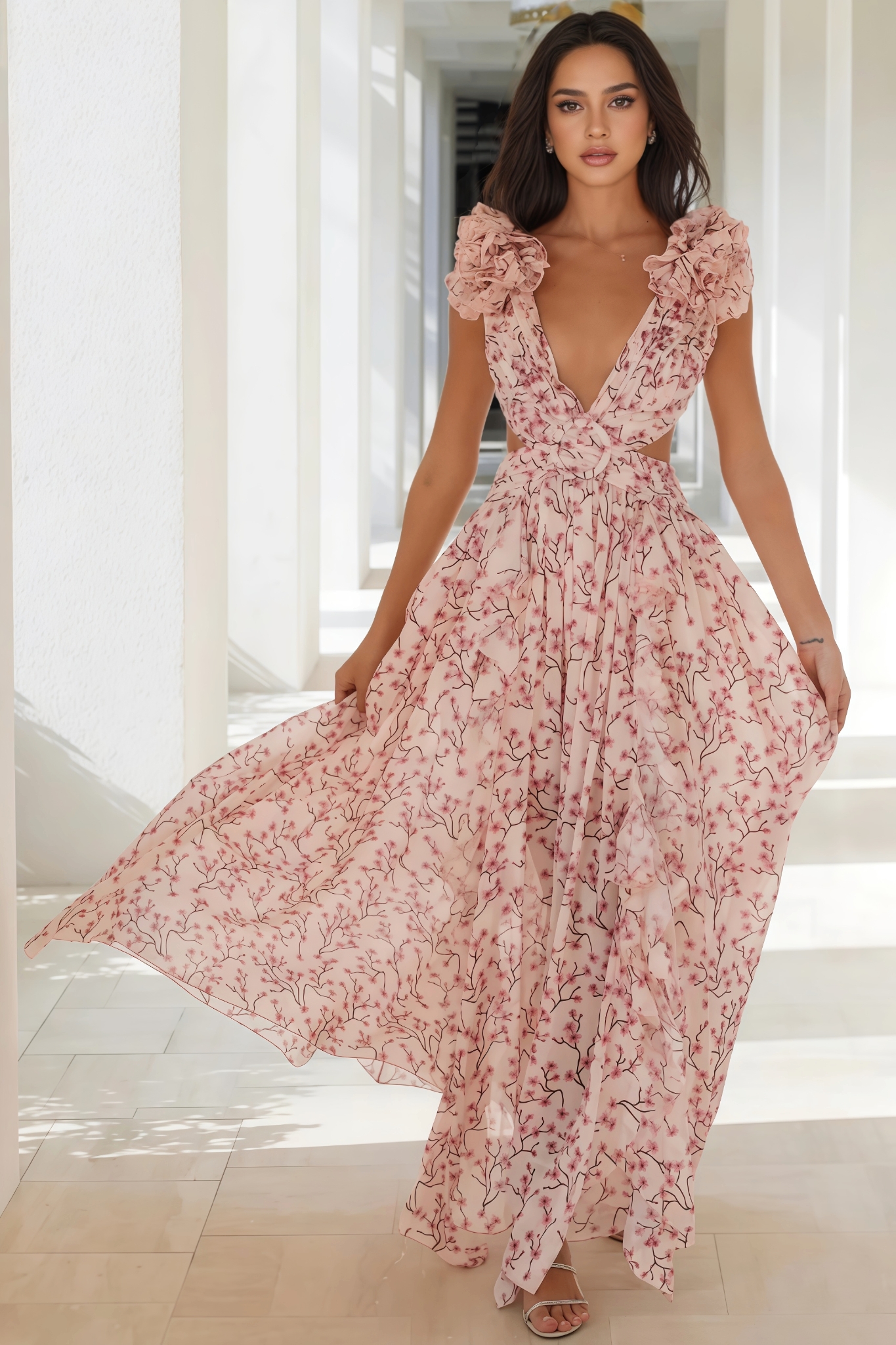 Olwen Floral Cutout Maxi Dress