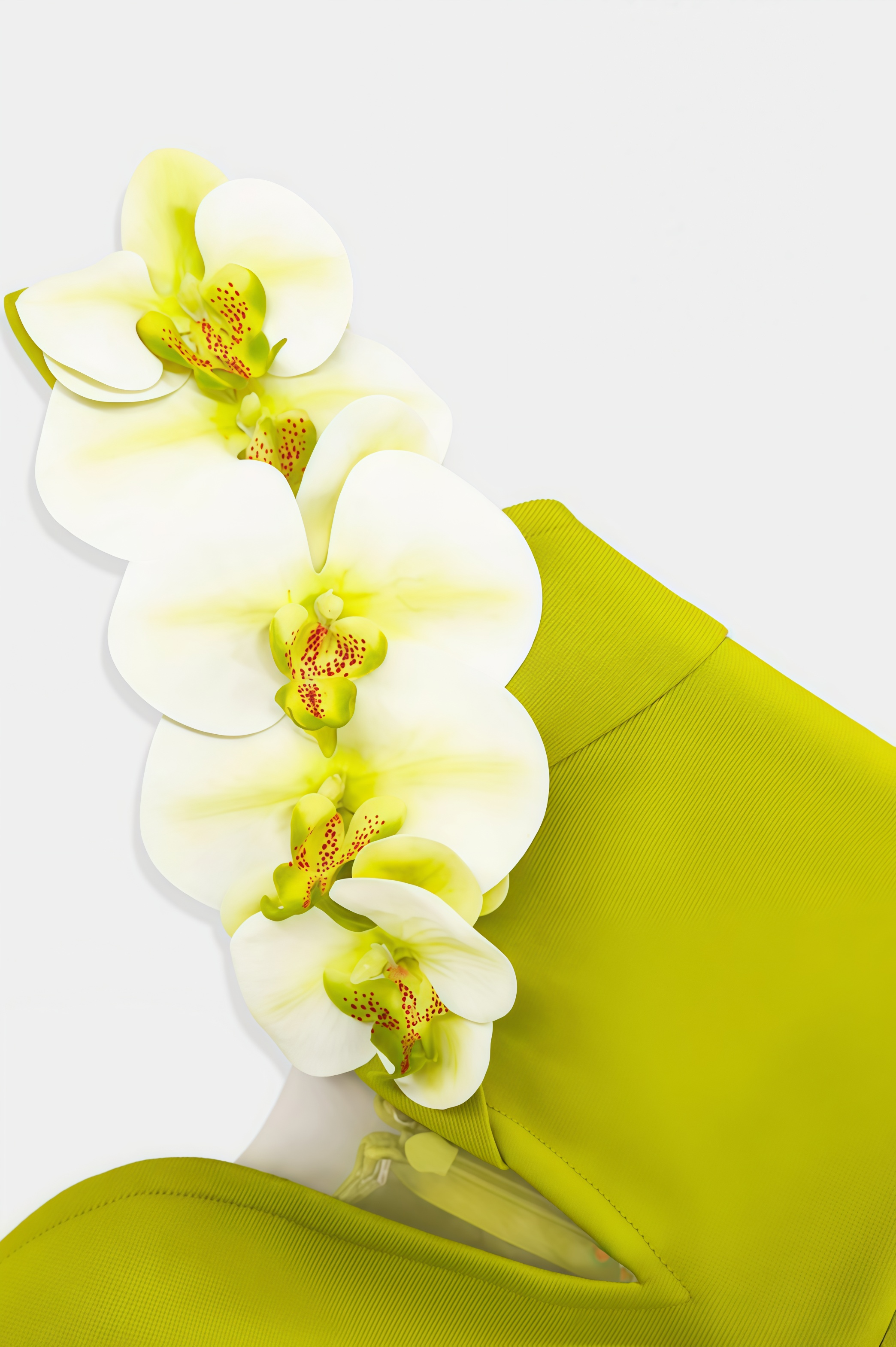 Leifea Green Shoulder 3D Floral Mini Dress