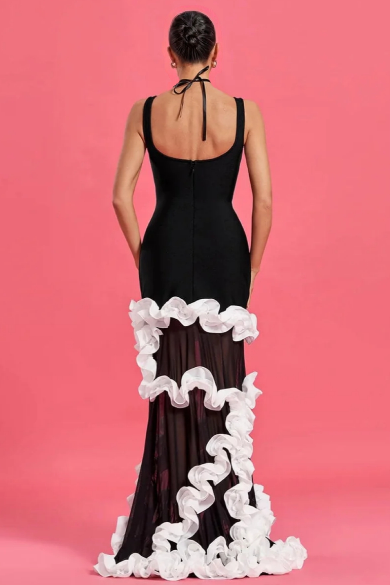 Liora Halter Ruffle Maxi Dress