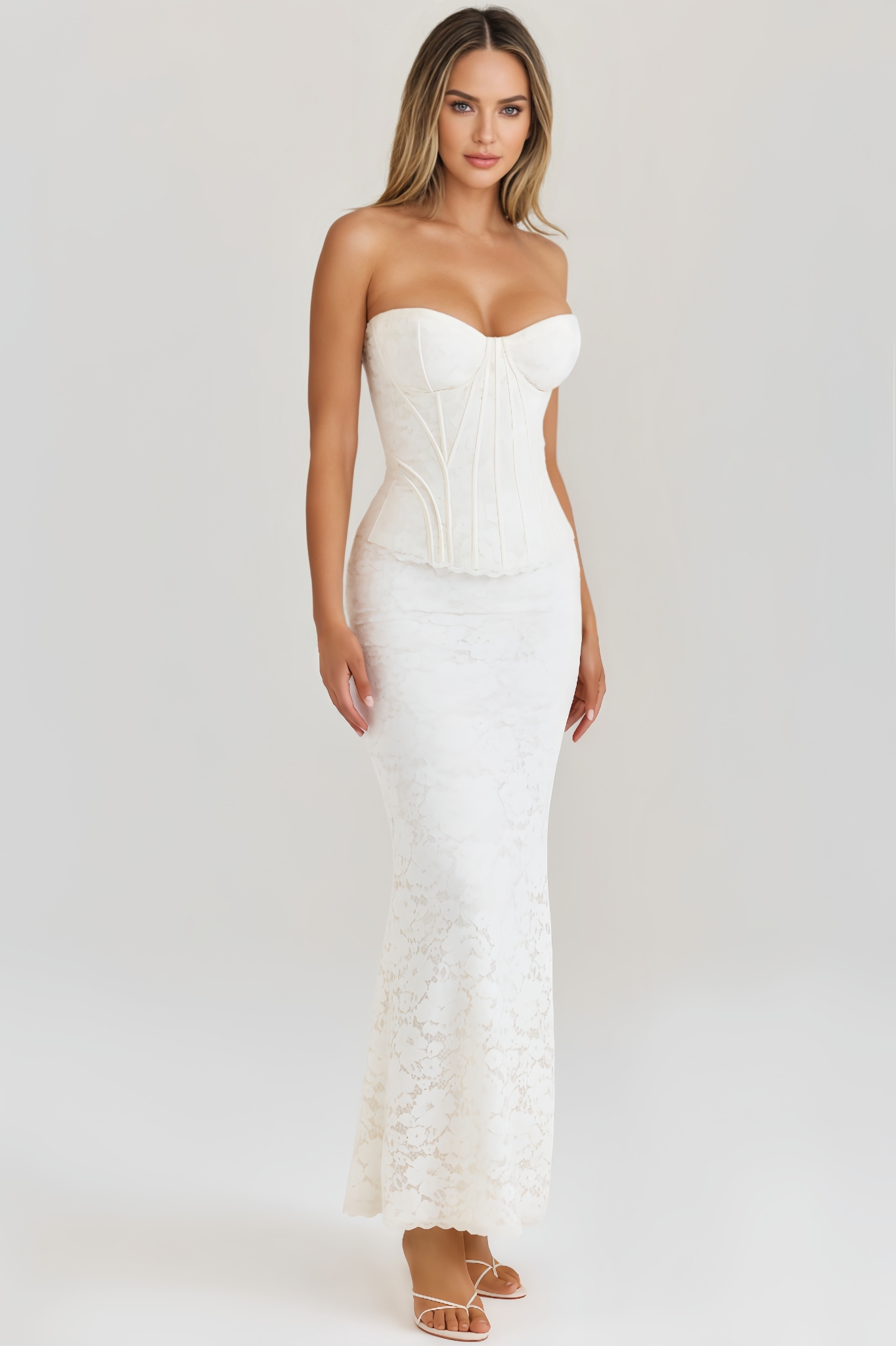 Xivek Lace Corset Maxi Dress