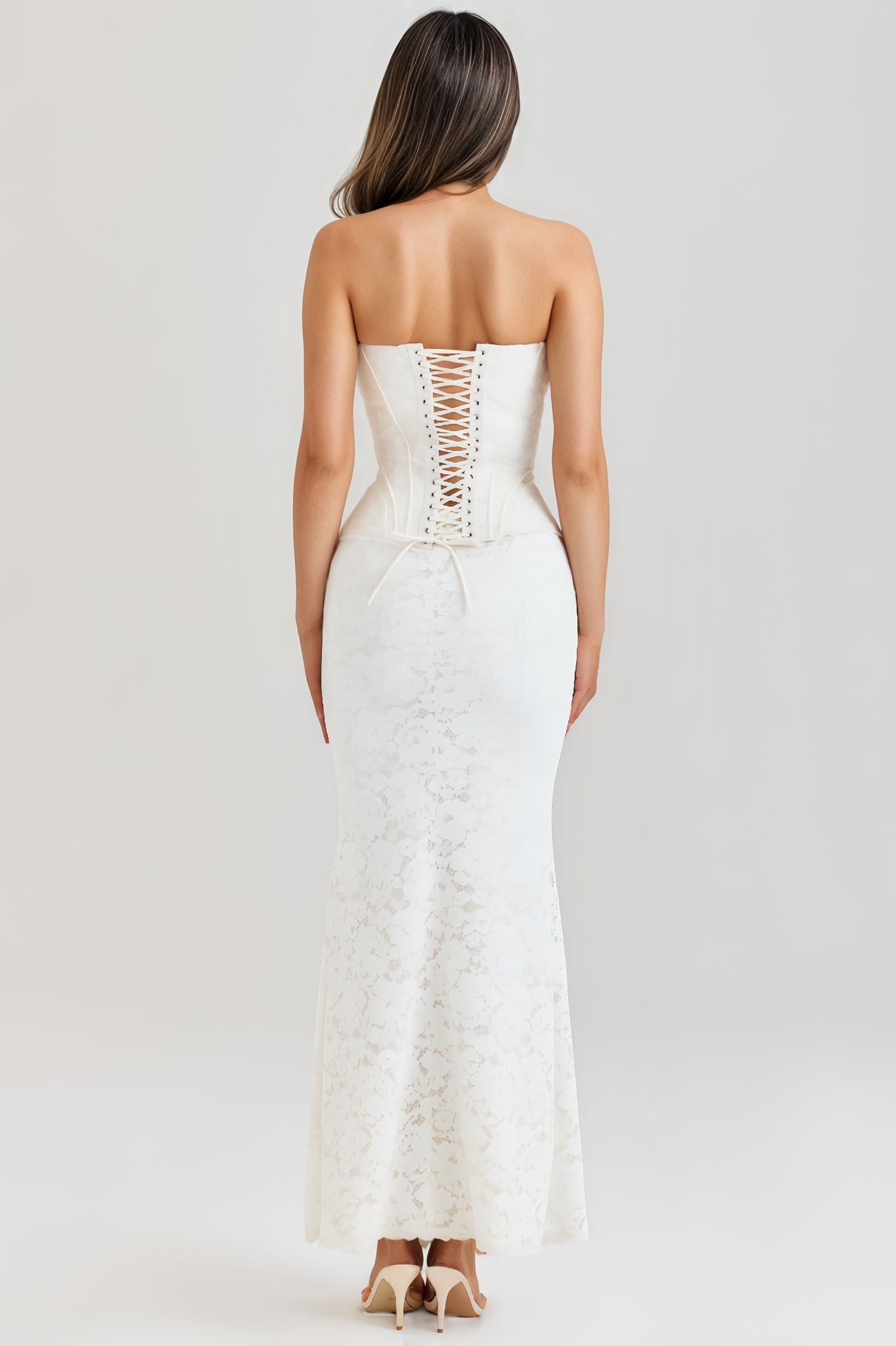 Xivek Lace Corset Maxi Dress