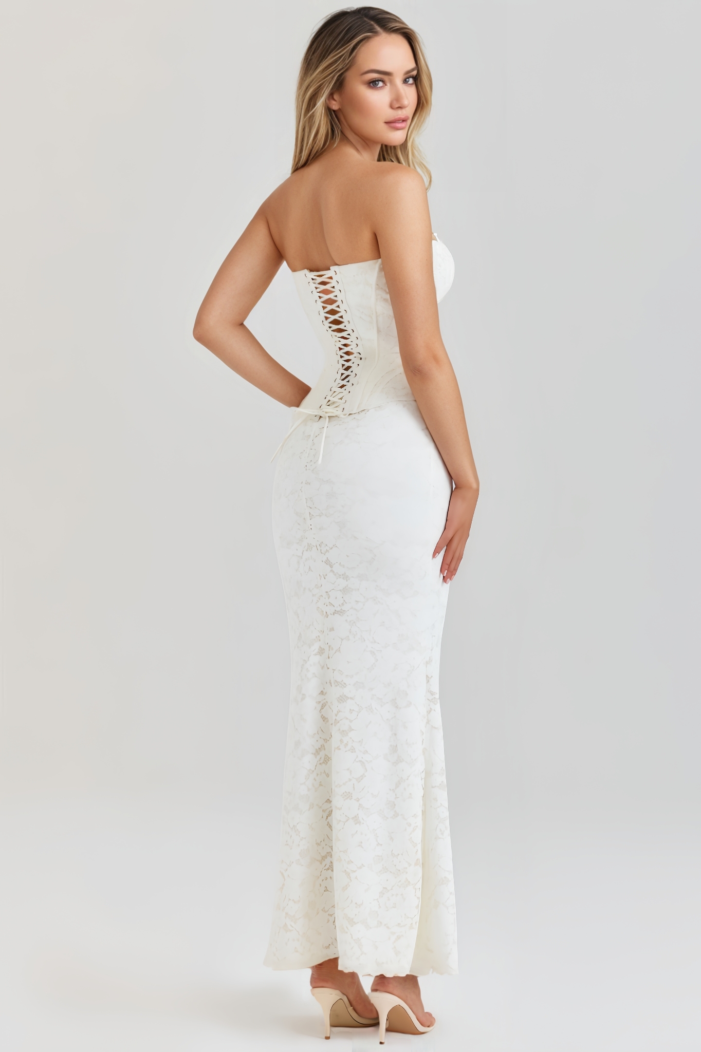 Xivek Lace Corset Maxi Dress